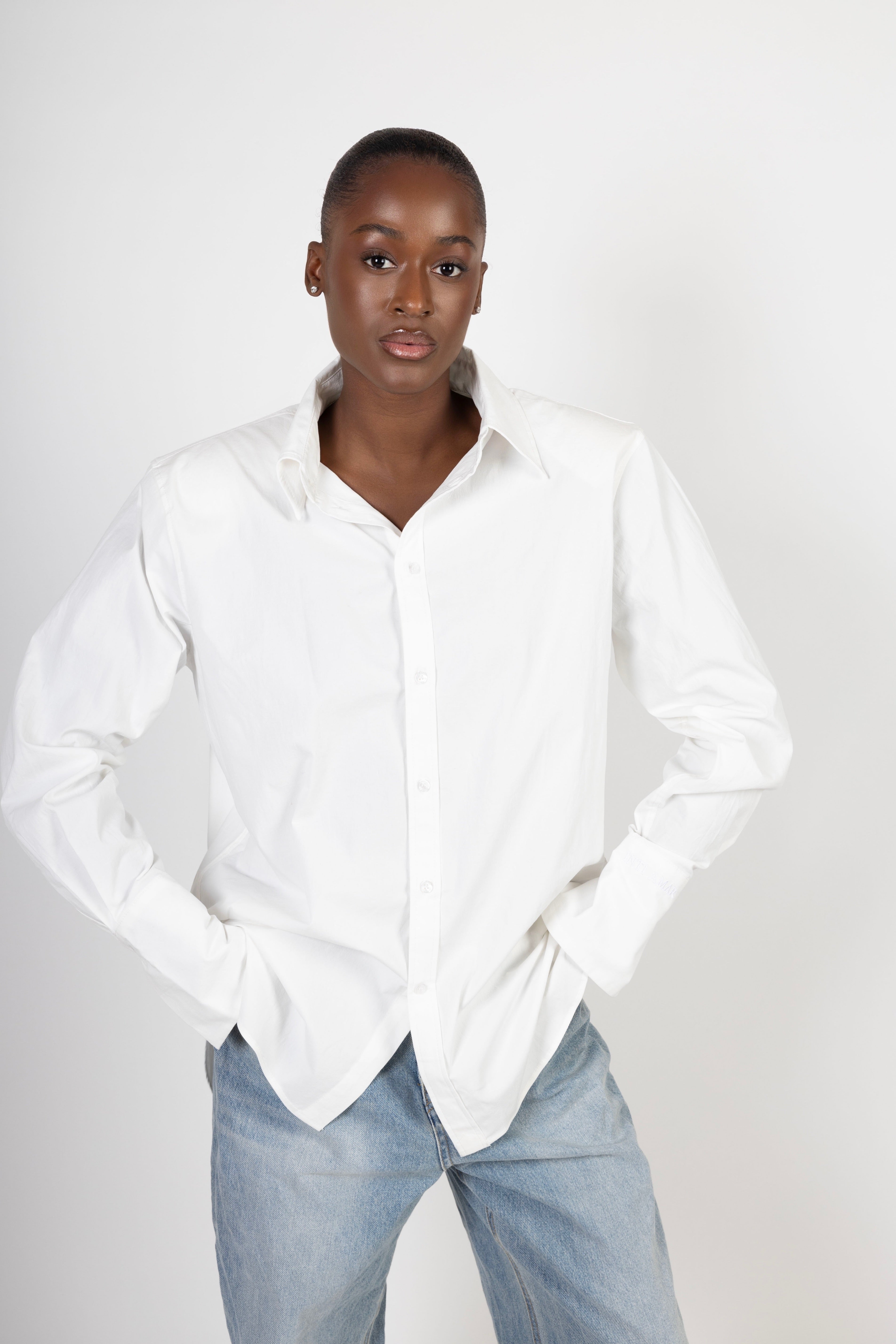 Shoulder Pad Blouse - Off White