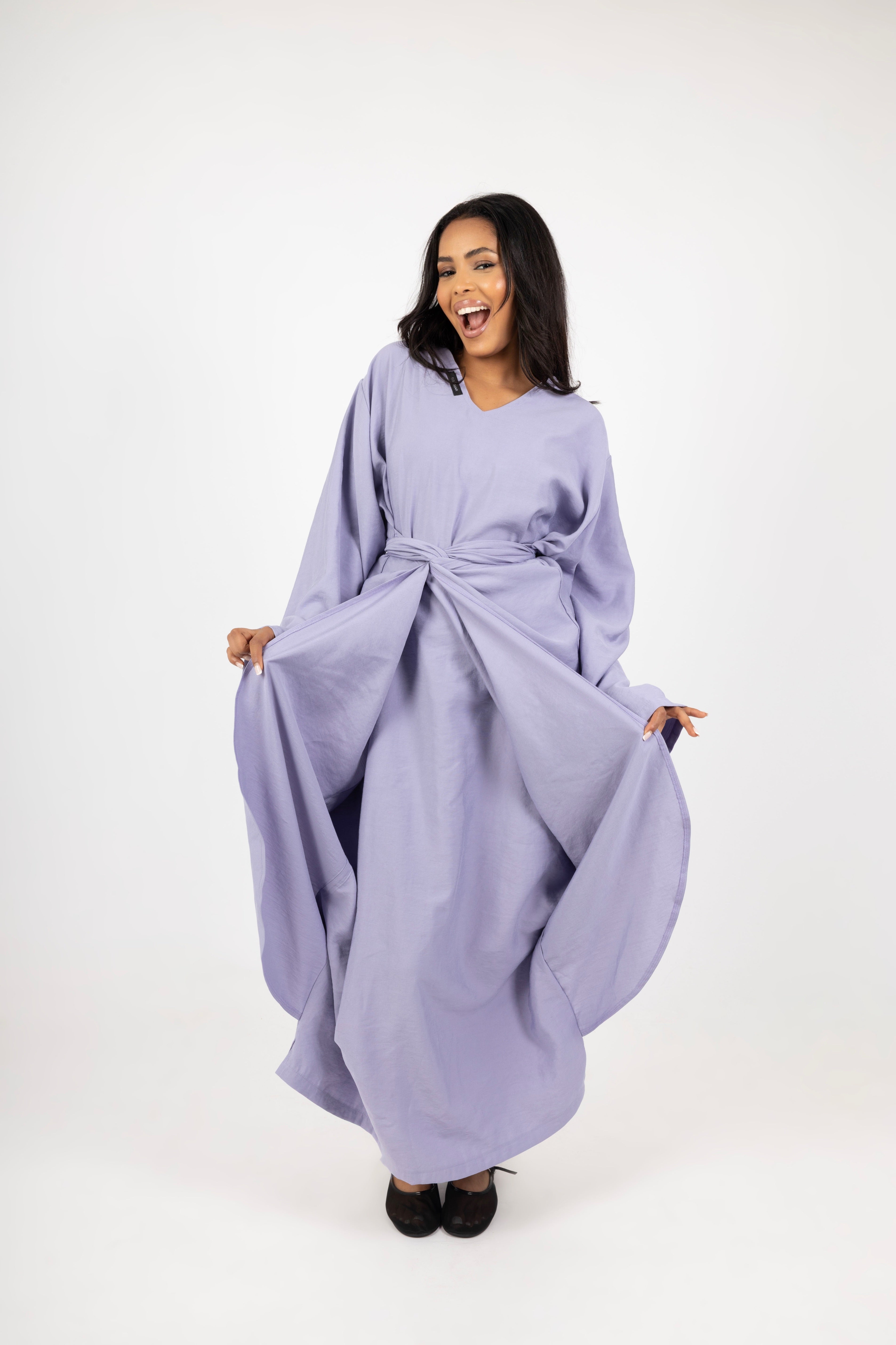 Twist Charm Abaya - Lavender