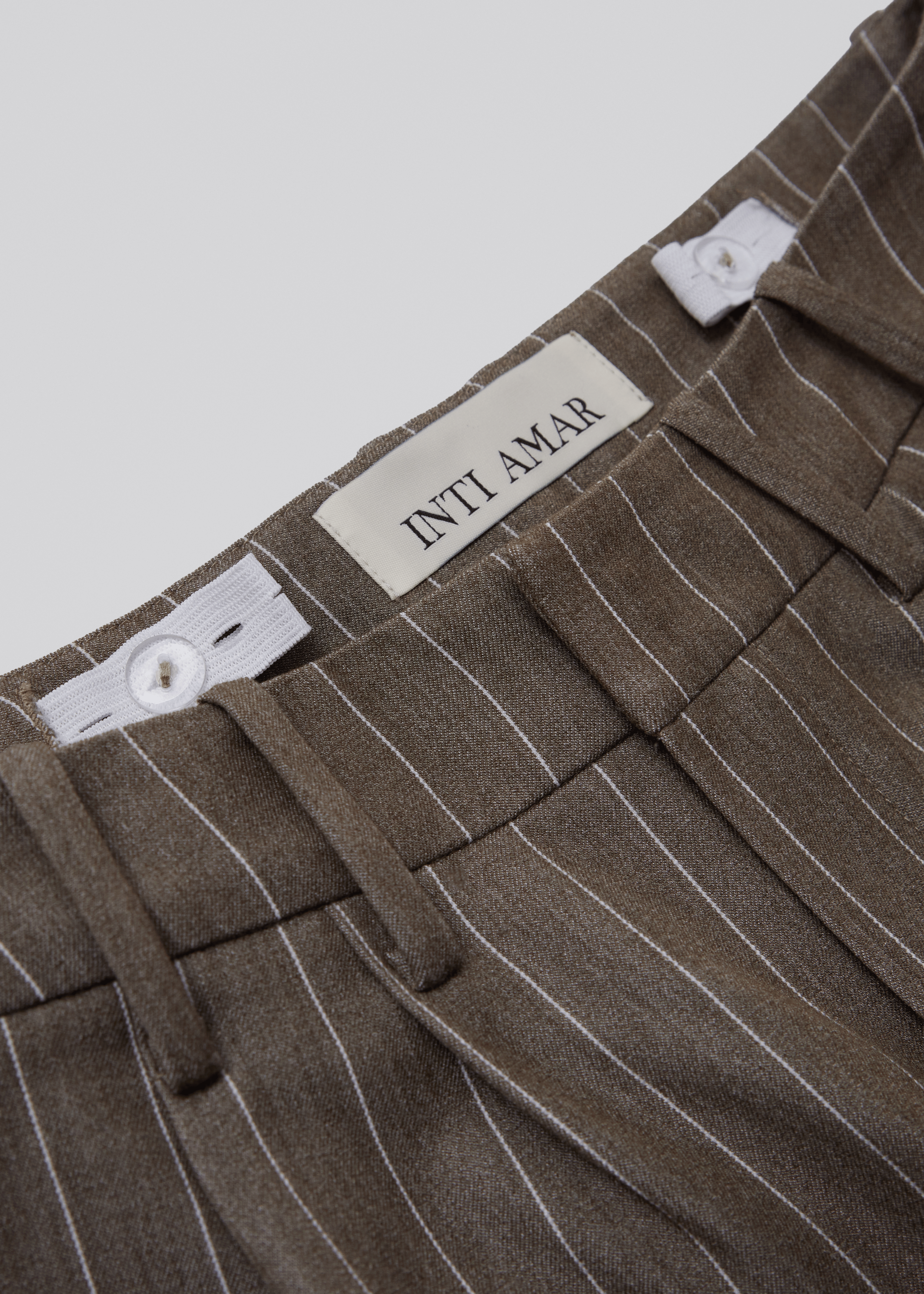 Pinstripe Trousers - Sand