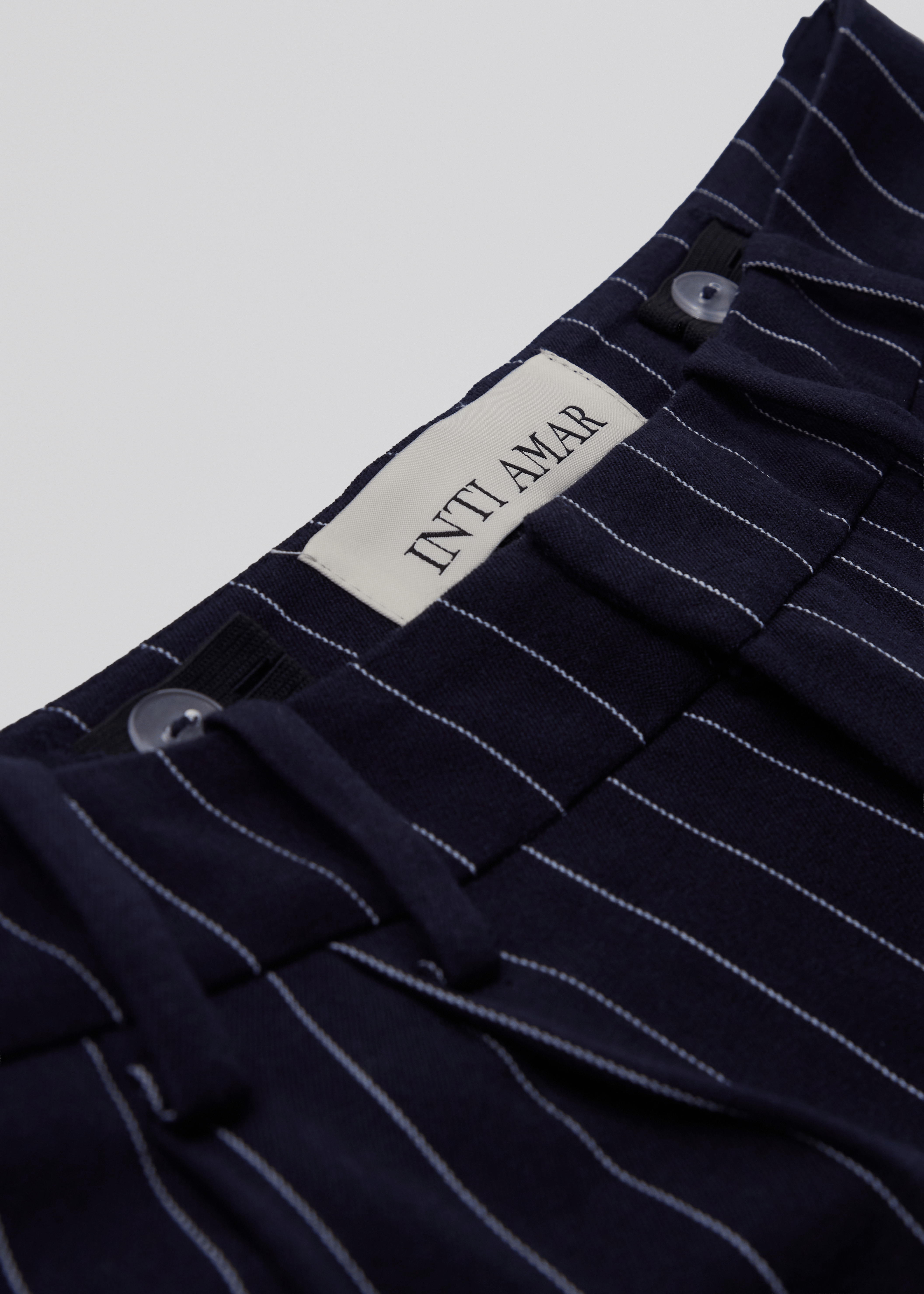 Pinstripe Trousers - Dark Blue