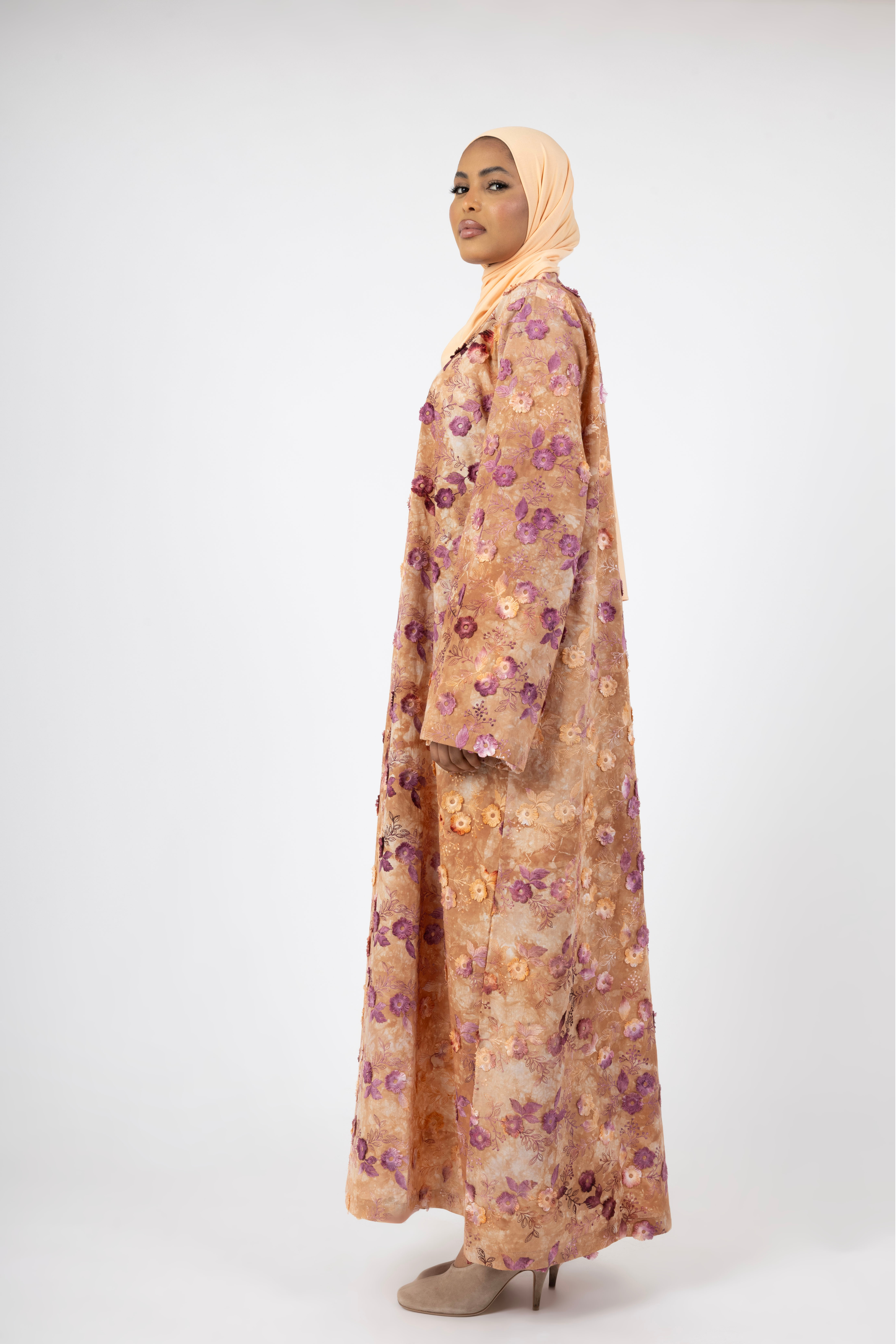 Bloom Aura 3D Dress - Miele Rose