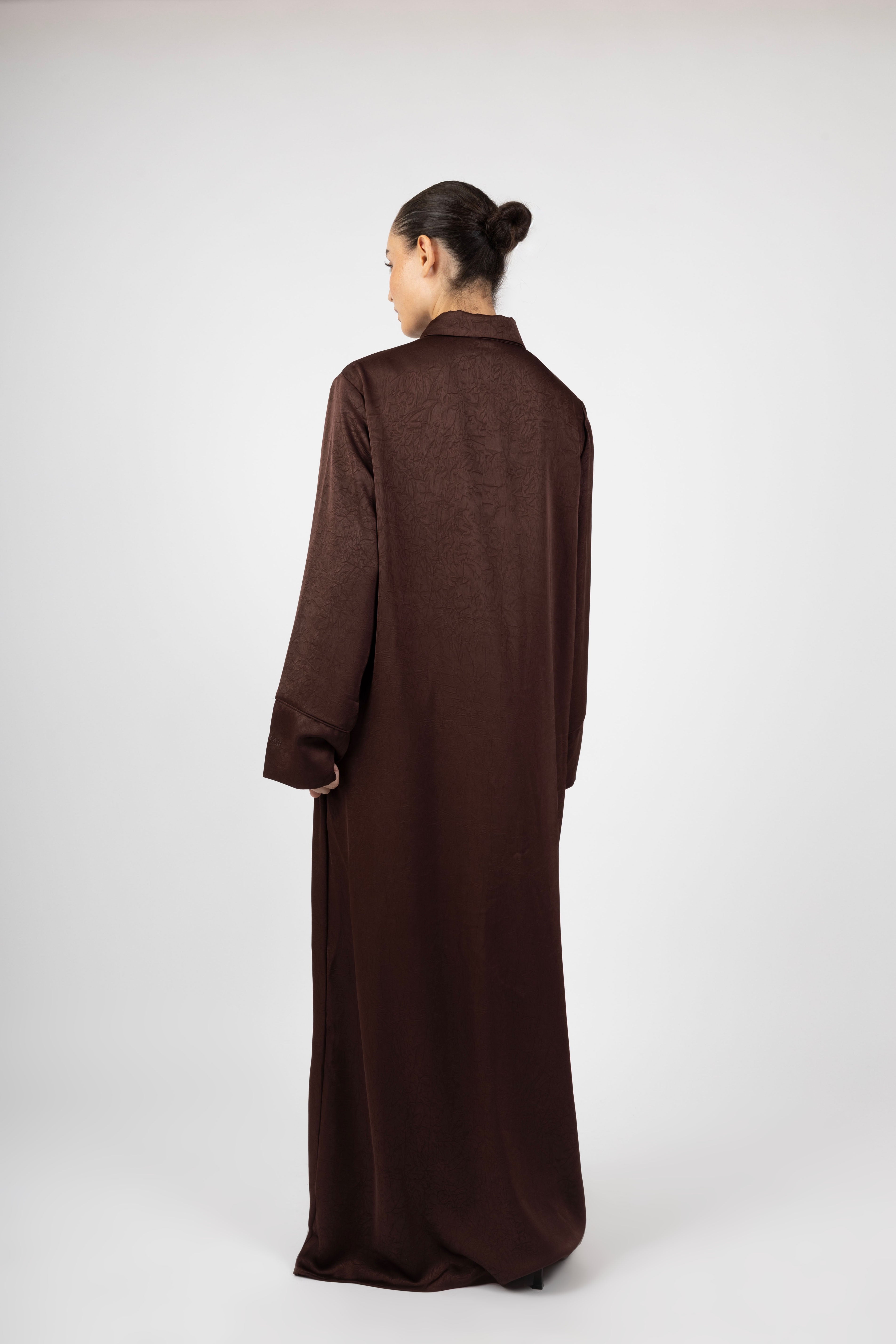 Crushed Flow Dress - Mocha