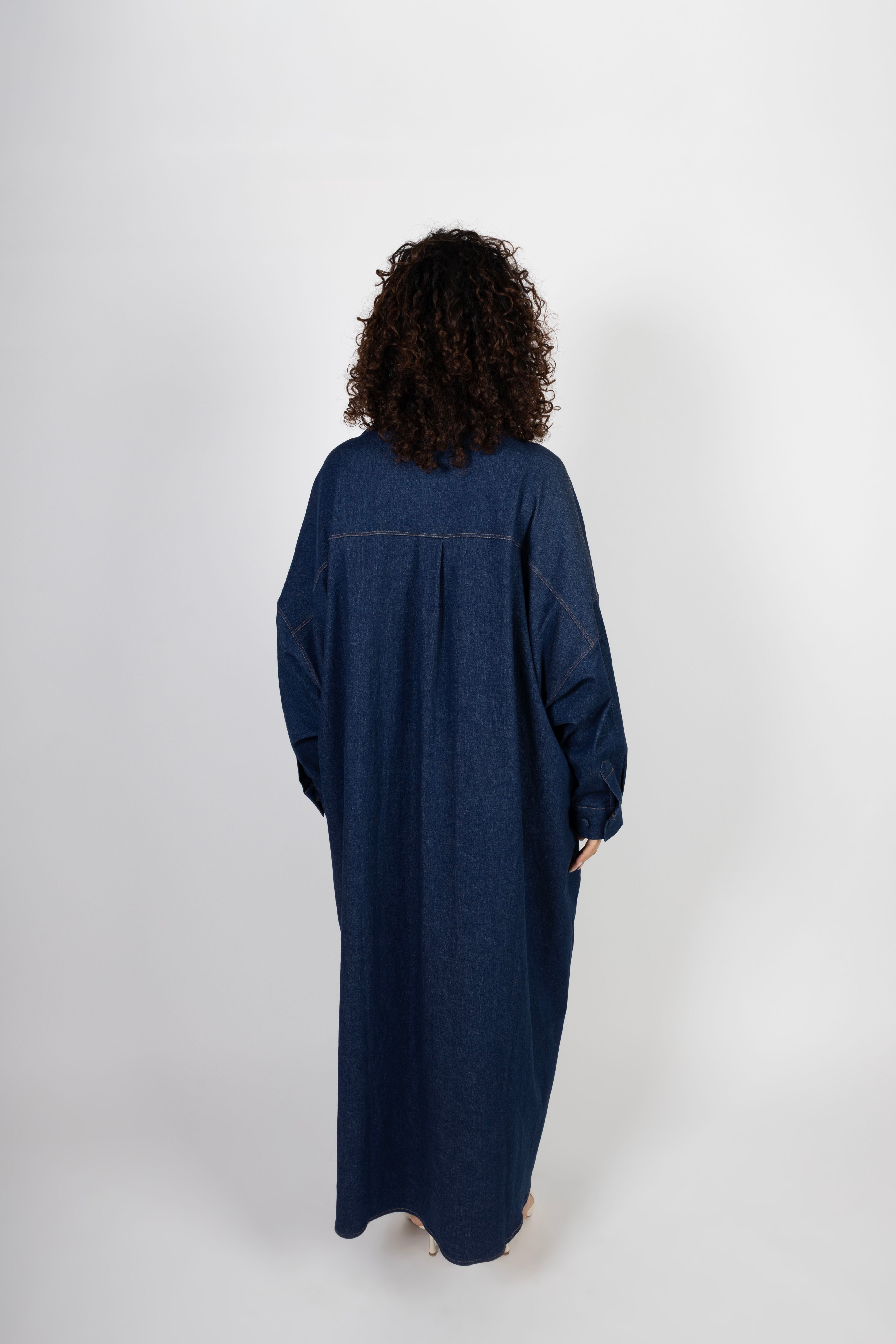 Denim Maxi Dress - Dark Blue