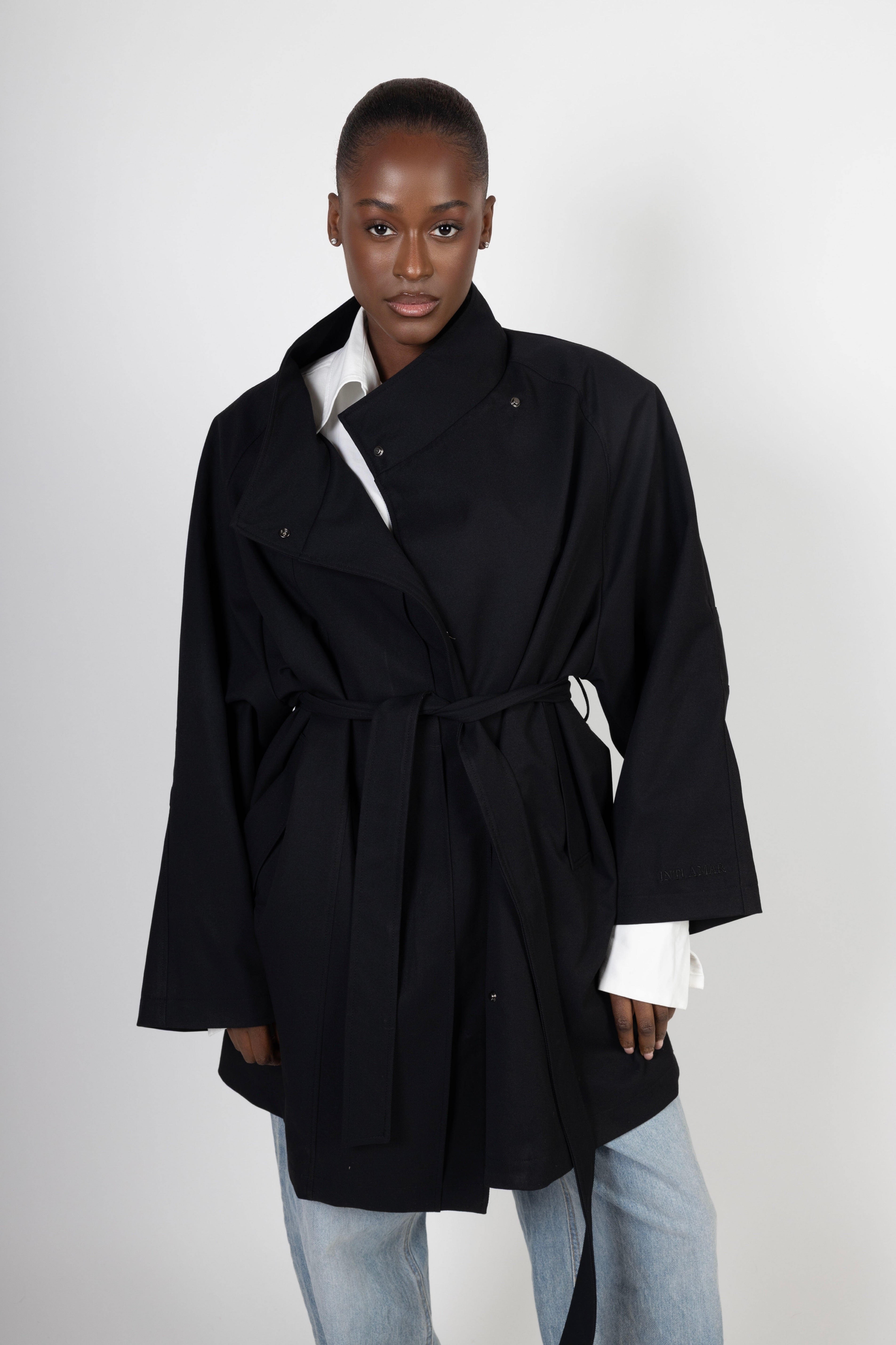 Oversized Midi Trenchcoat - Black