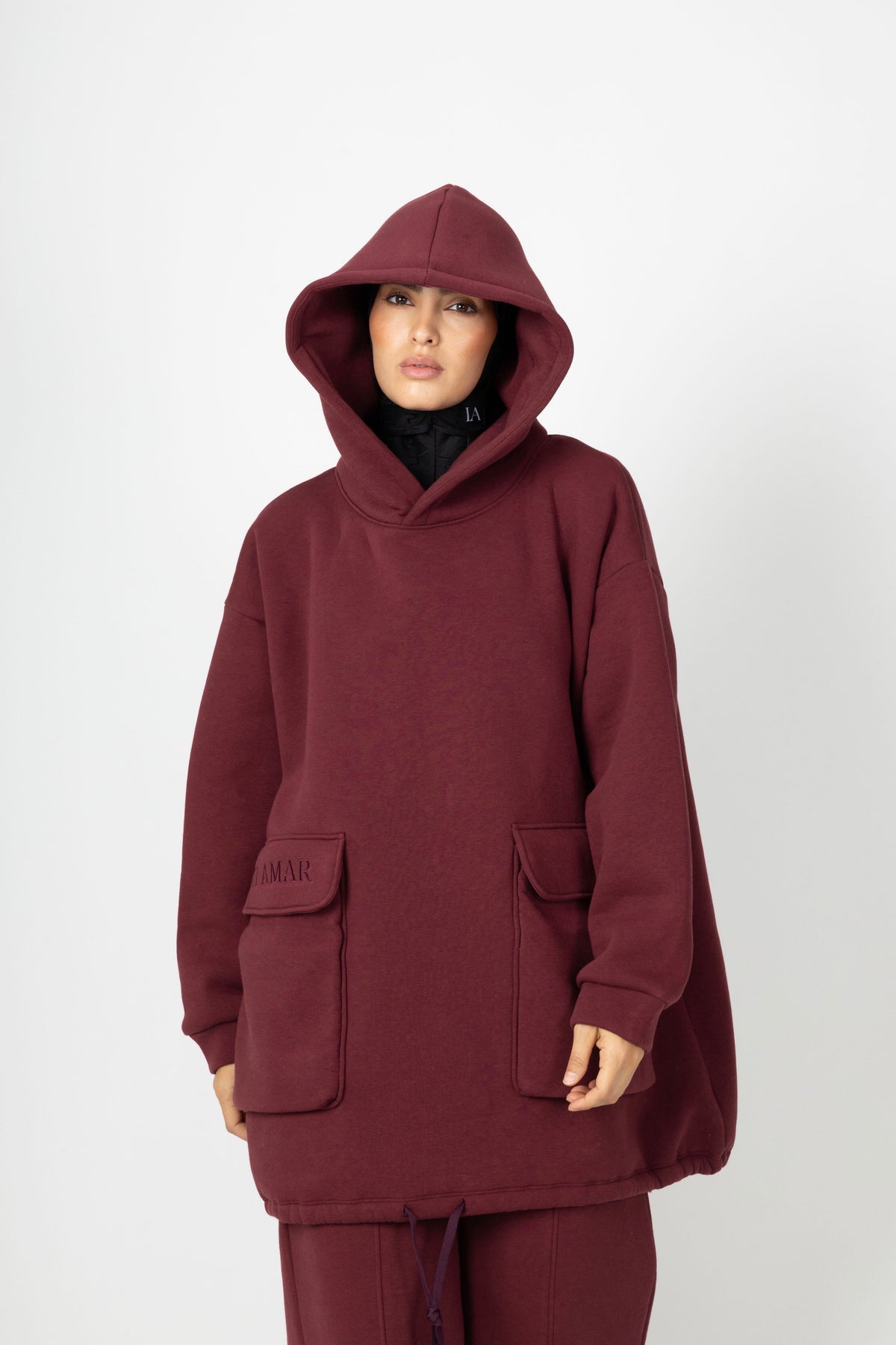 Soft Lounge Pocket Hoodie - Bordeaux