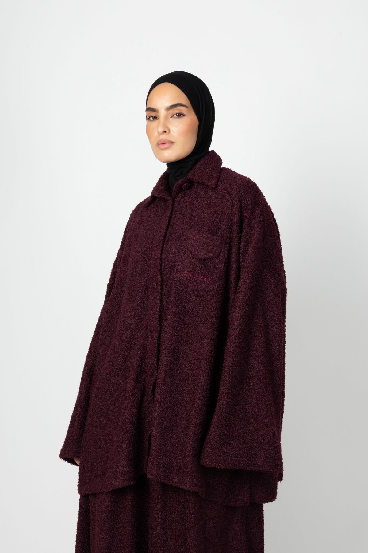 Wide Teddy Twinset - Bordeaux