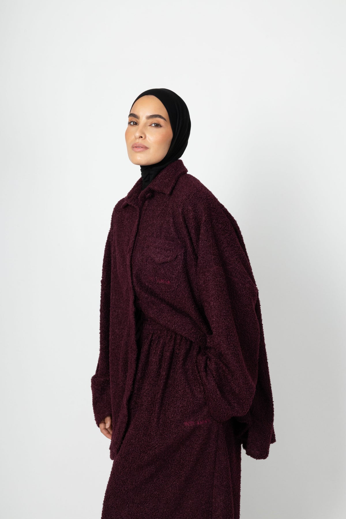 Wide Teddy Twinset - Bordeaux