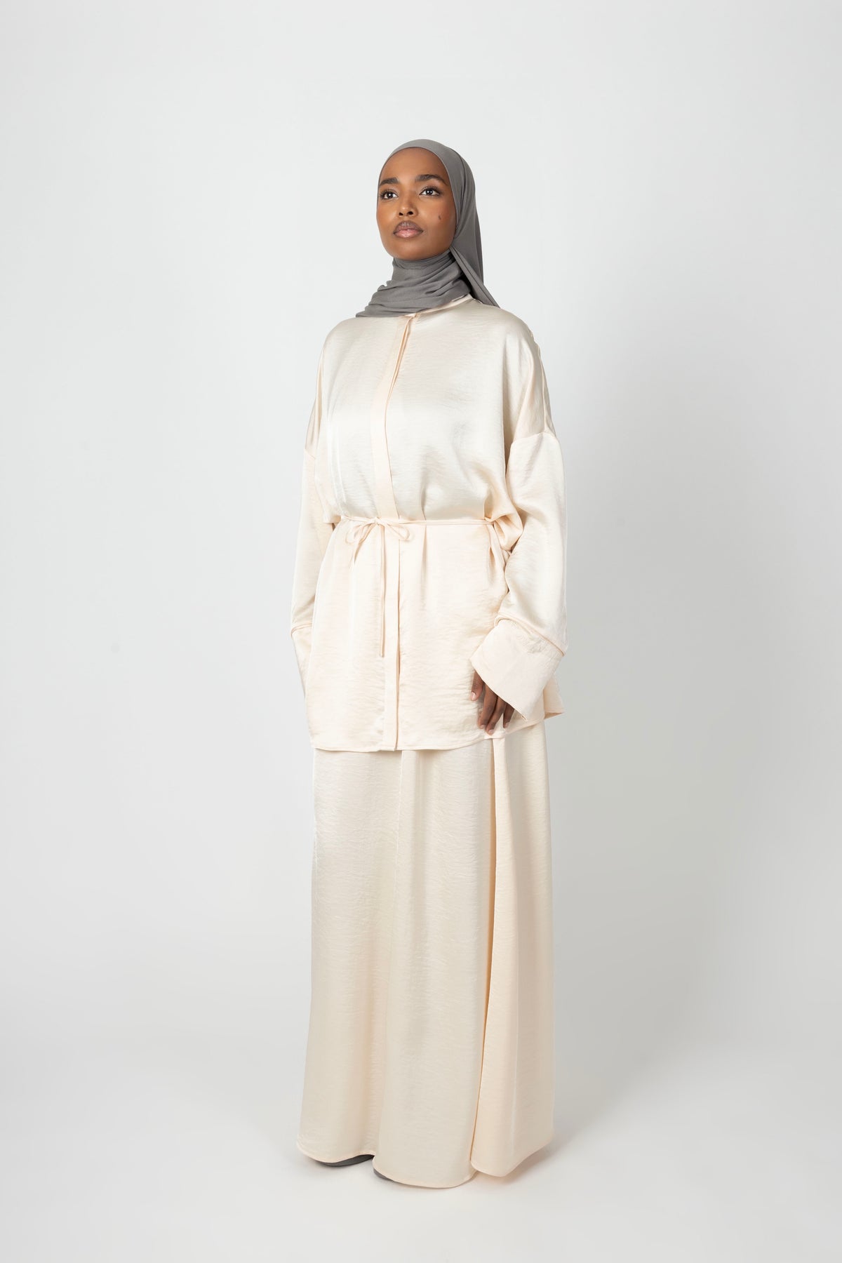 Silky Flow Skirt - Pearl