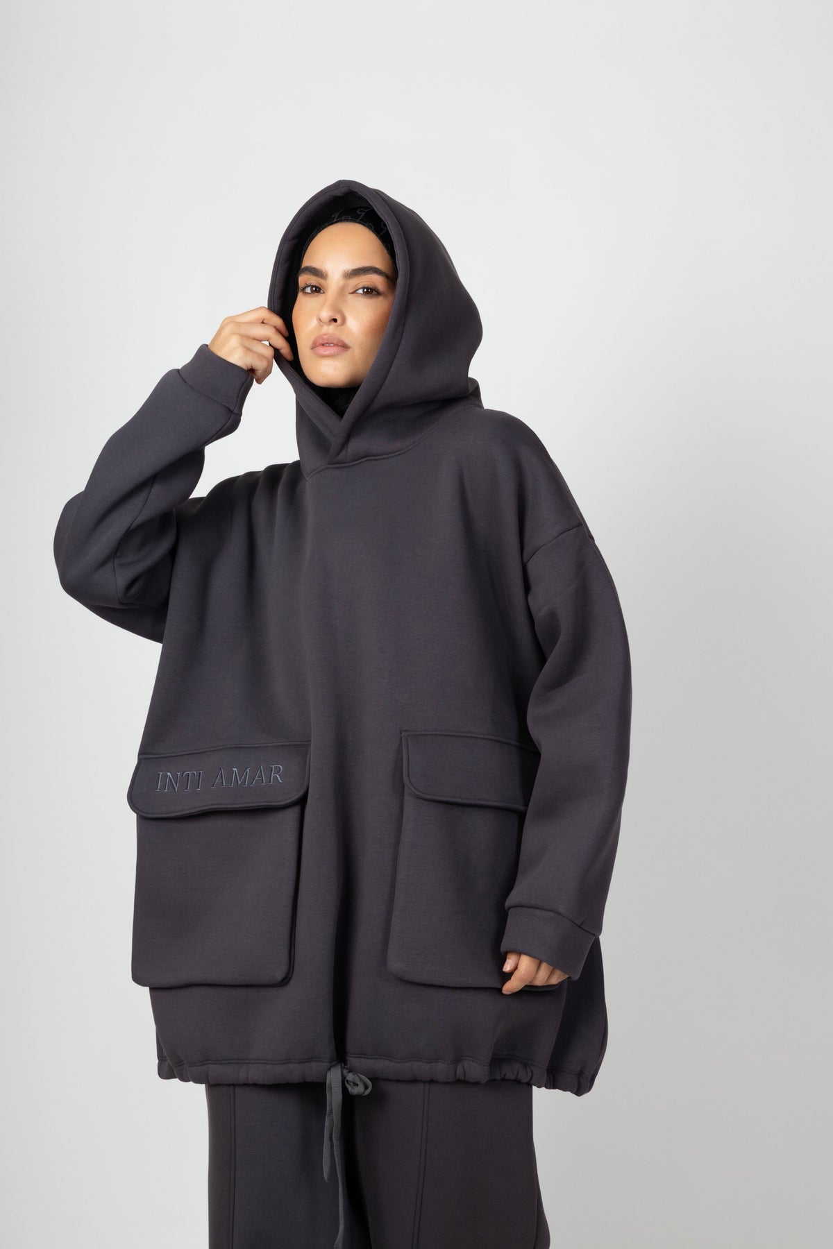 Soft Lounge Pocket Hoodie - Charcoal