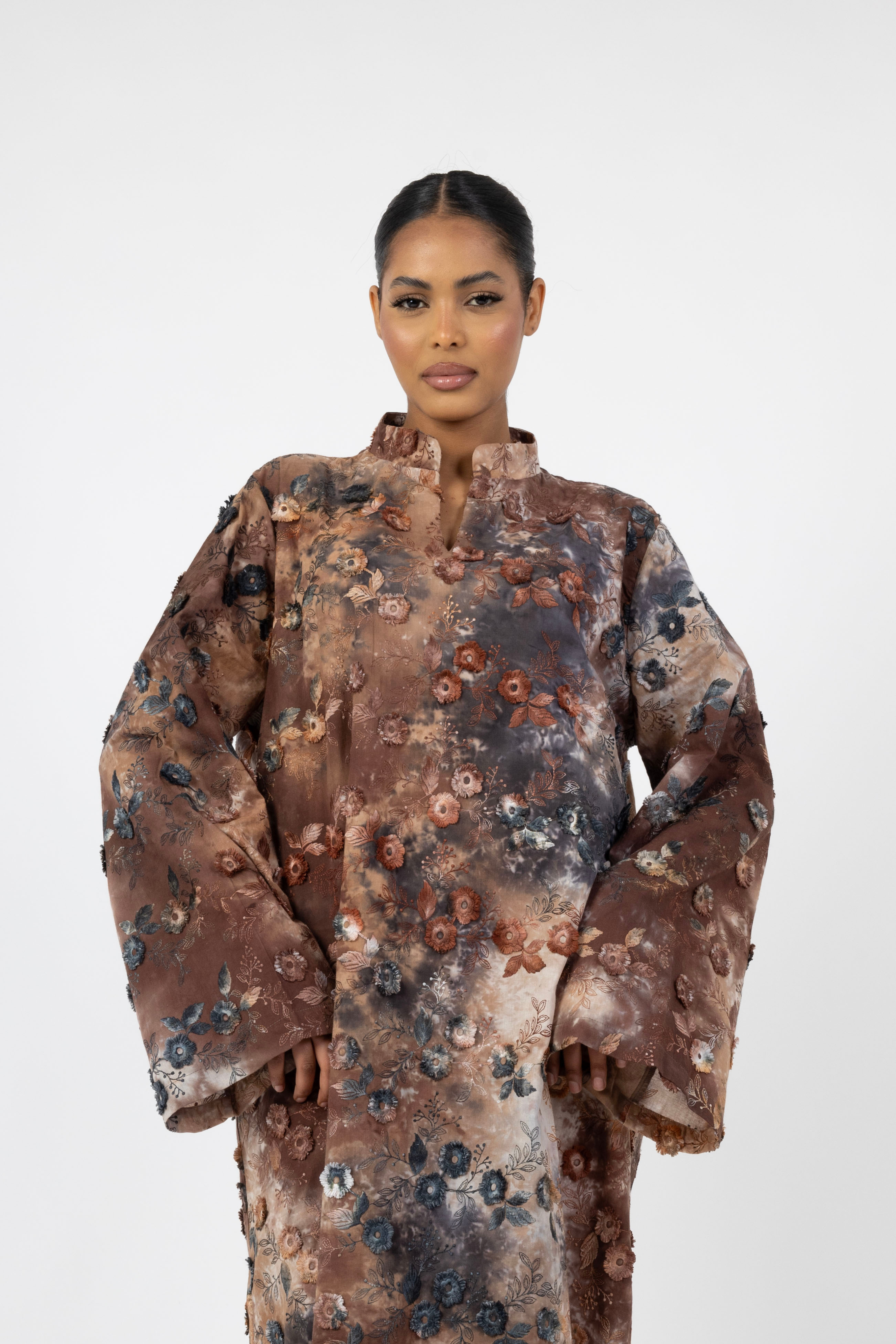 Bloom Aura 3D Dress - Fumo Taupe