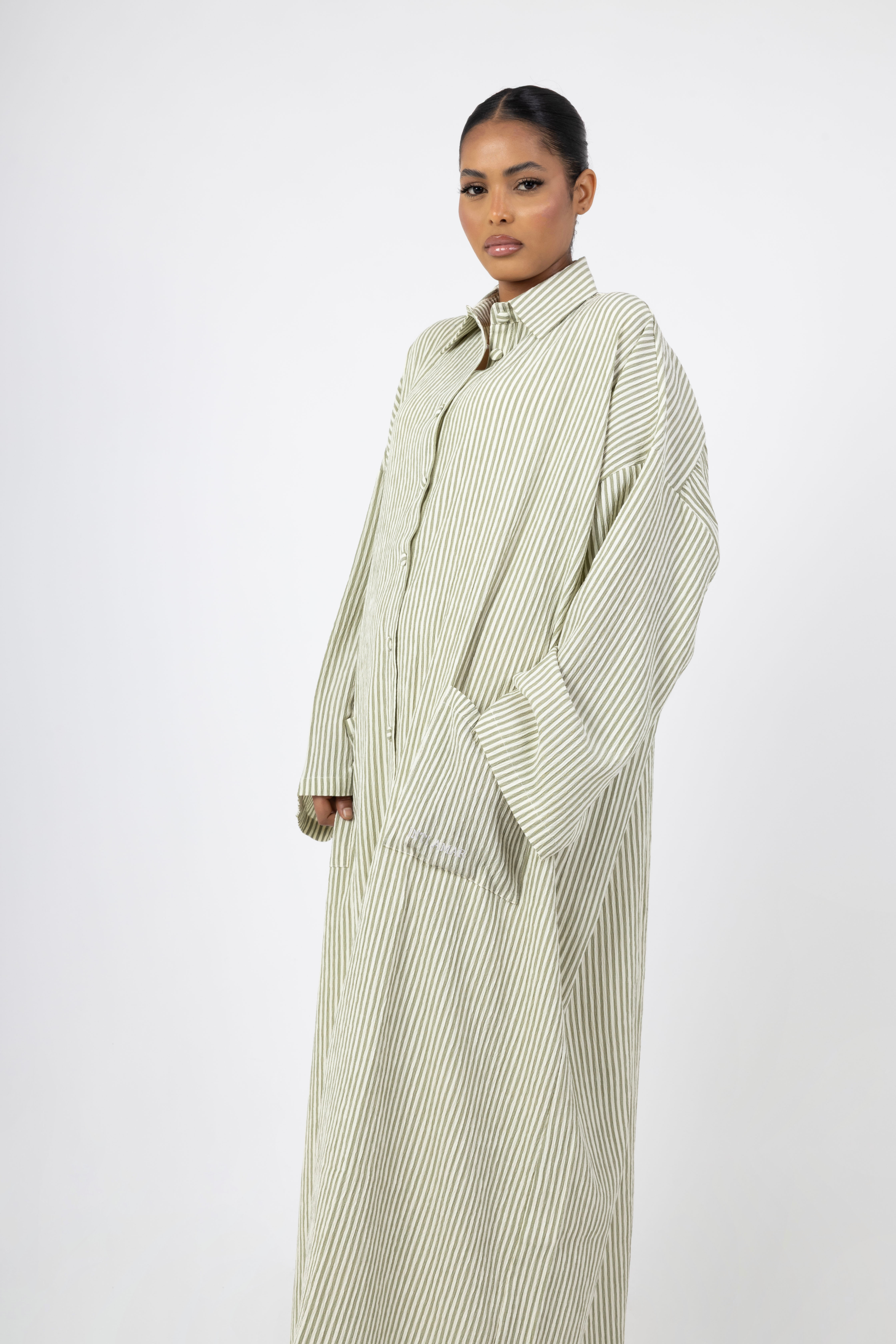 Solea Stripe Dress - Moss