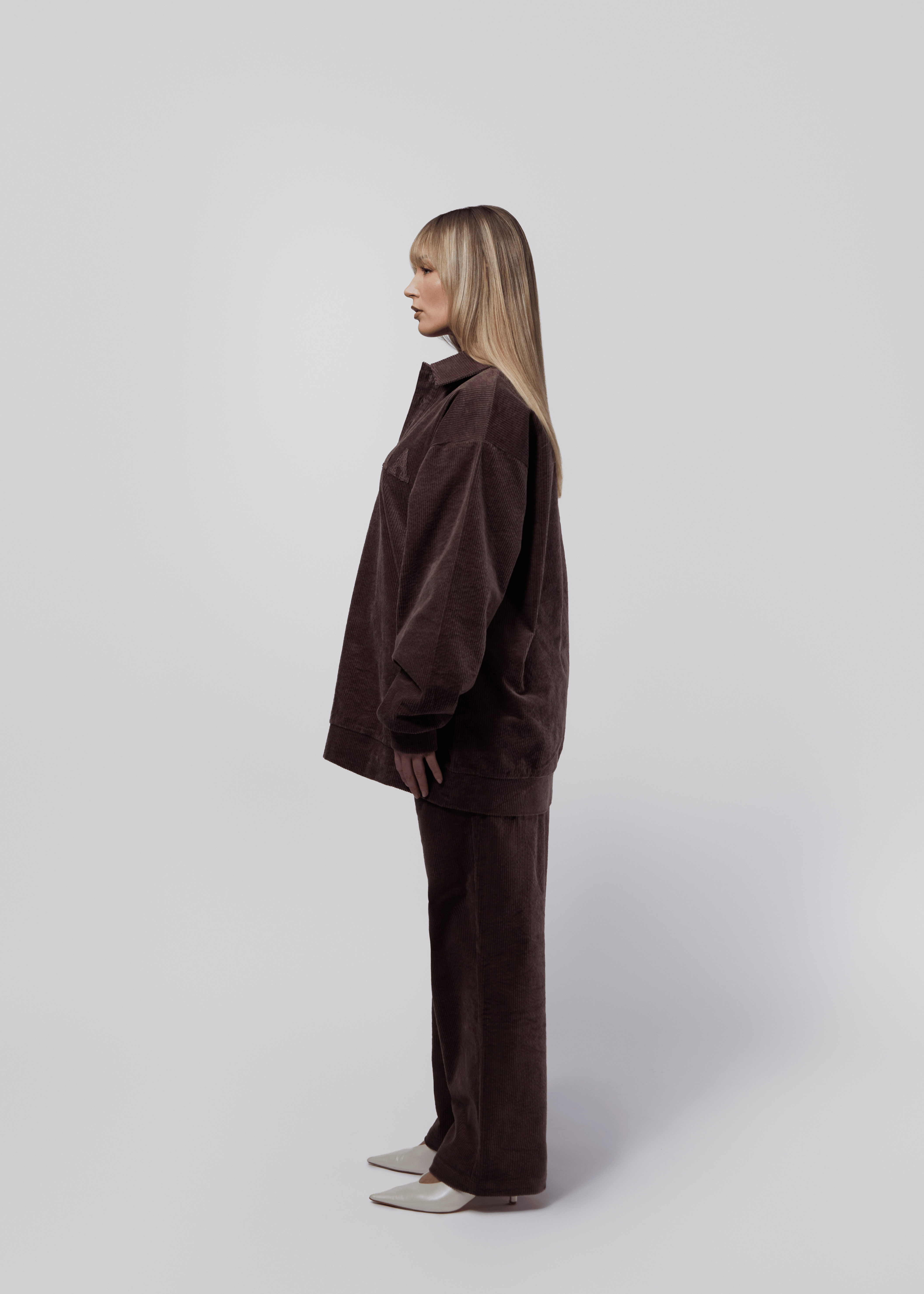 Ribbed Polo Co-ord - Umber