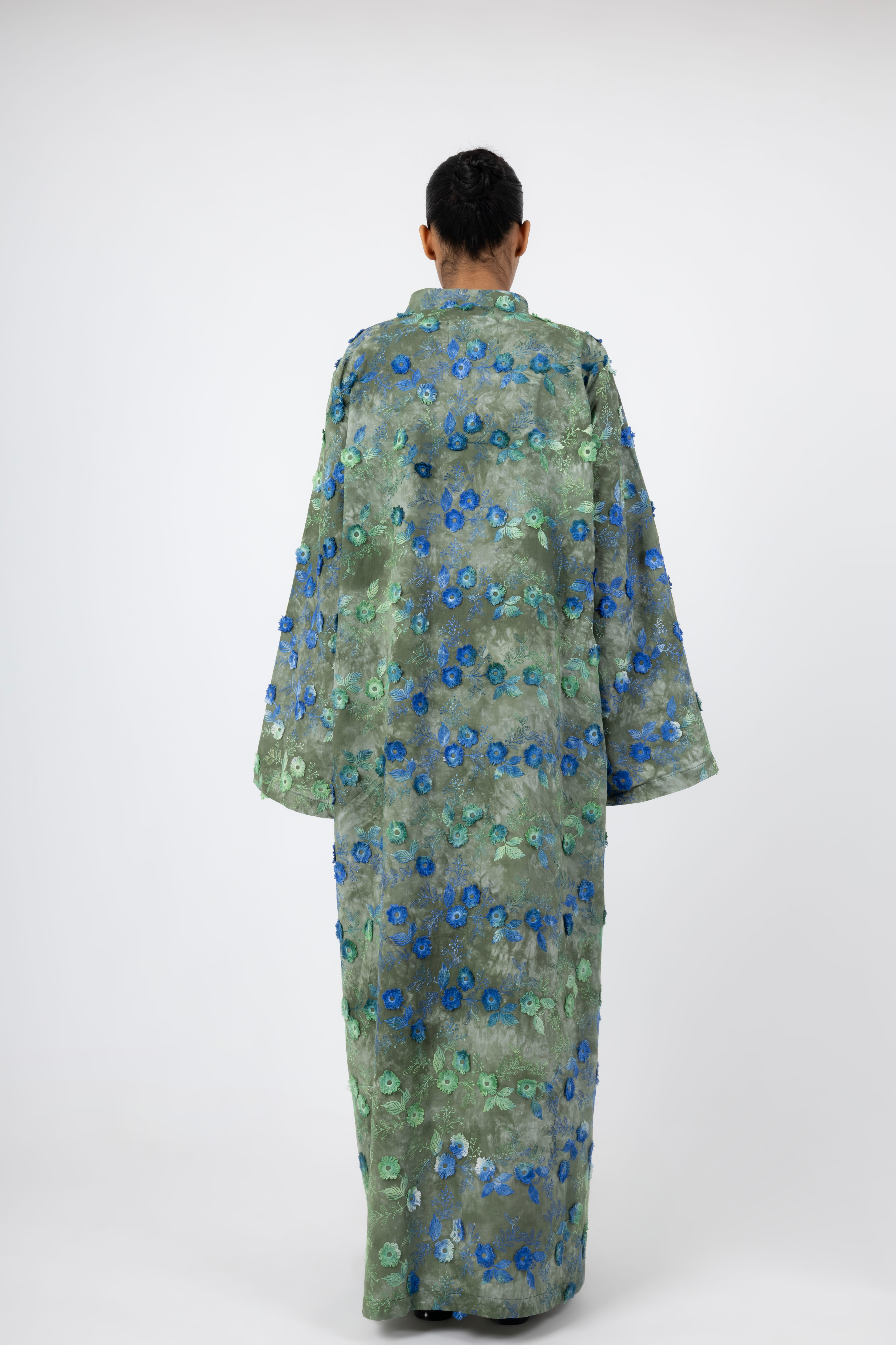Bloom Aura 3D Dress - Verde Oceano