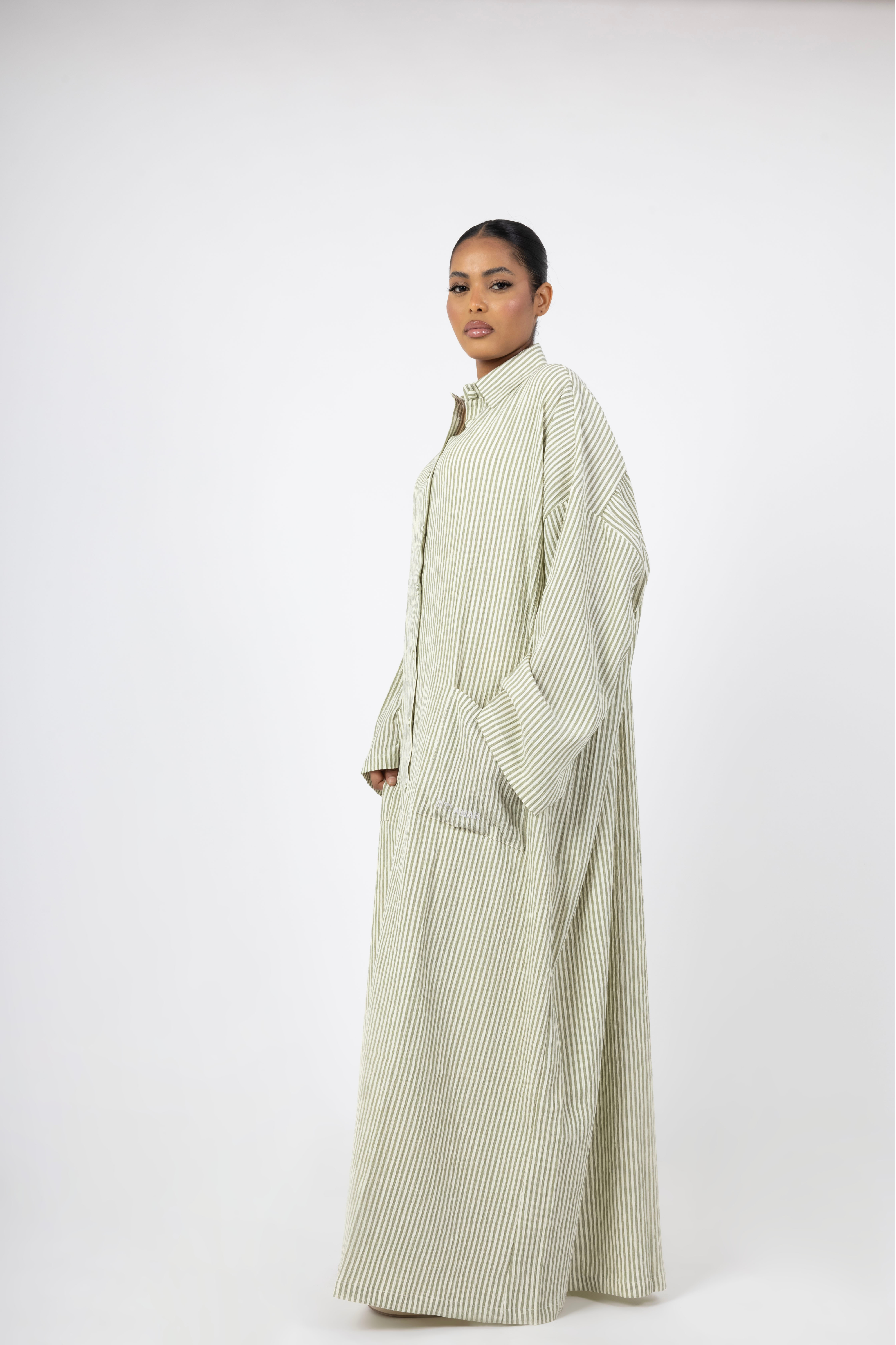 Solea Stripe Dress - Moss
