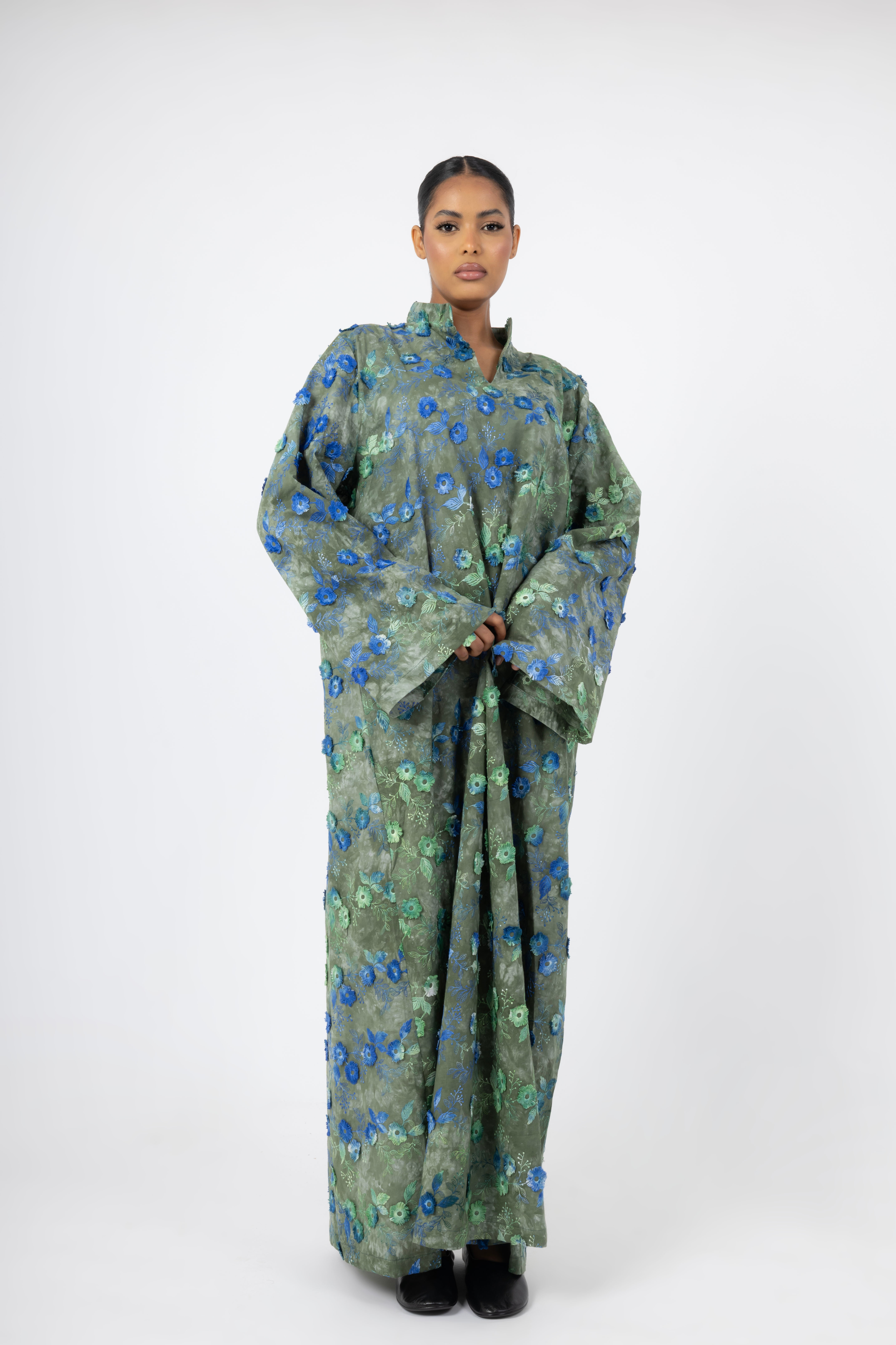 Bloom Aura 3D Dress - Verde Oceano