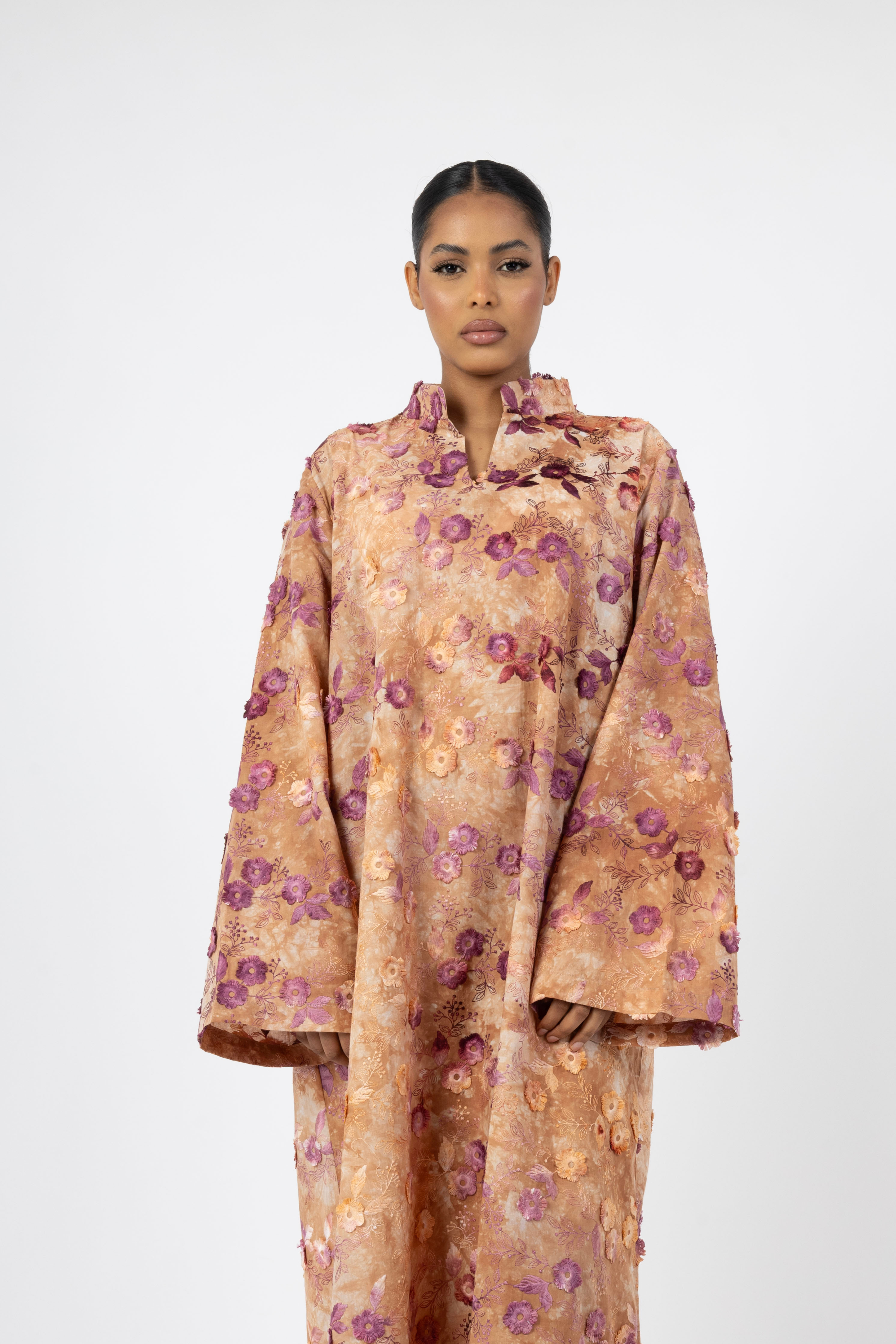 Bloom Aura 3D Dress - Miele Rose