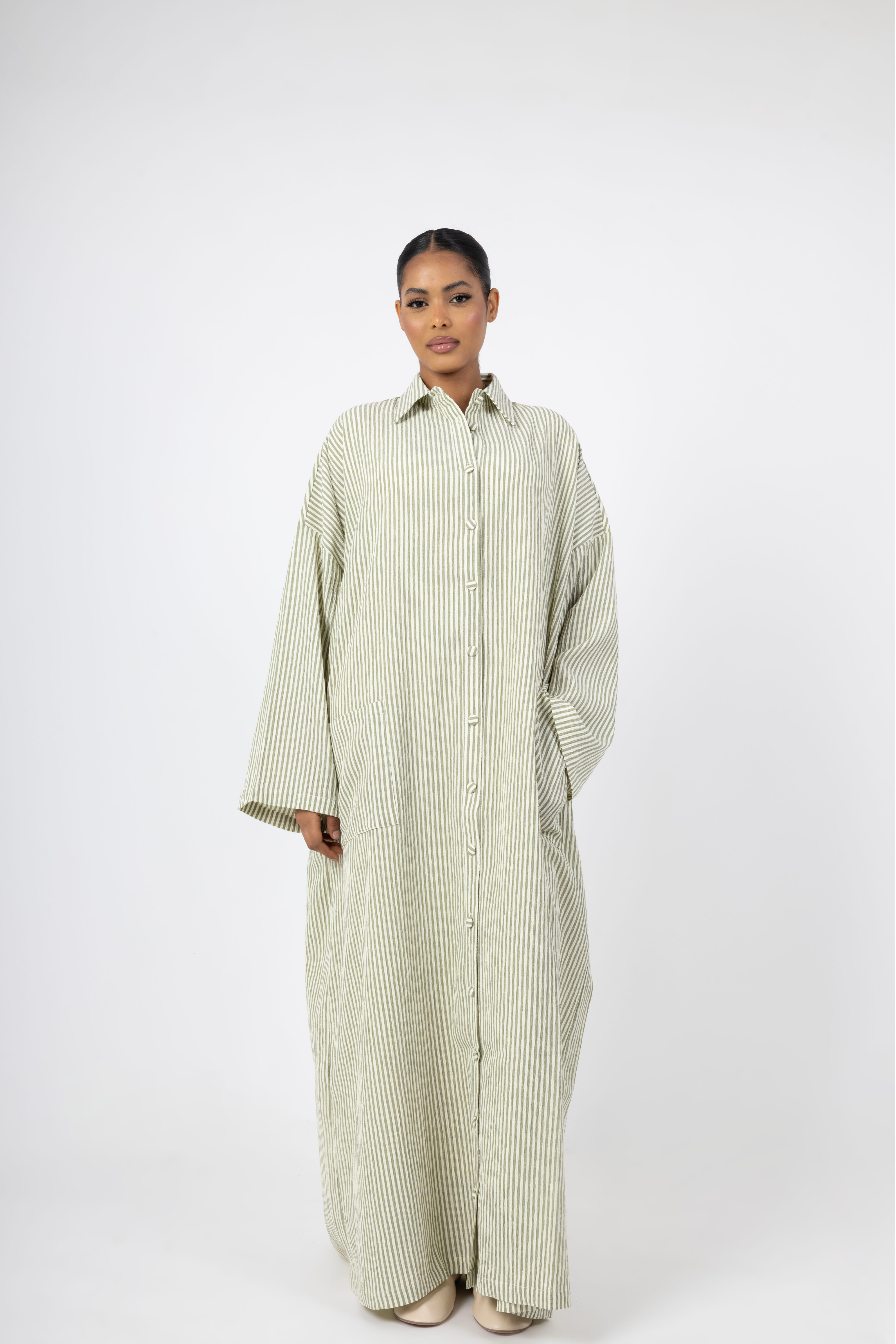 Solea Stripe Dress - Moss