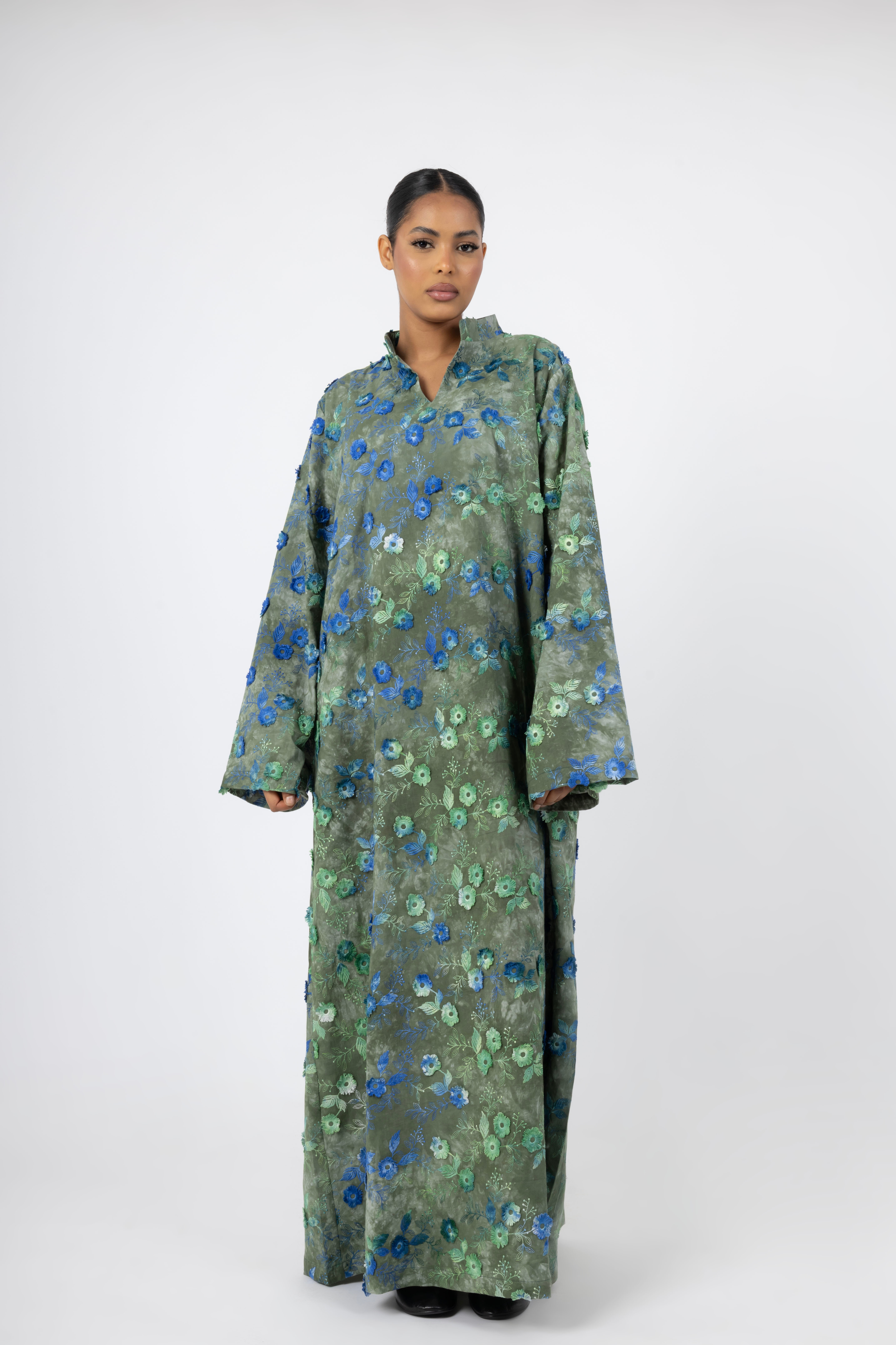 Bloom Aura 3D Dress - Verde Oceano