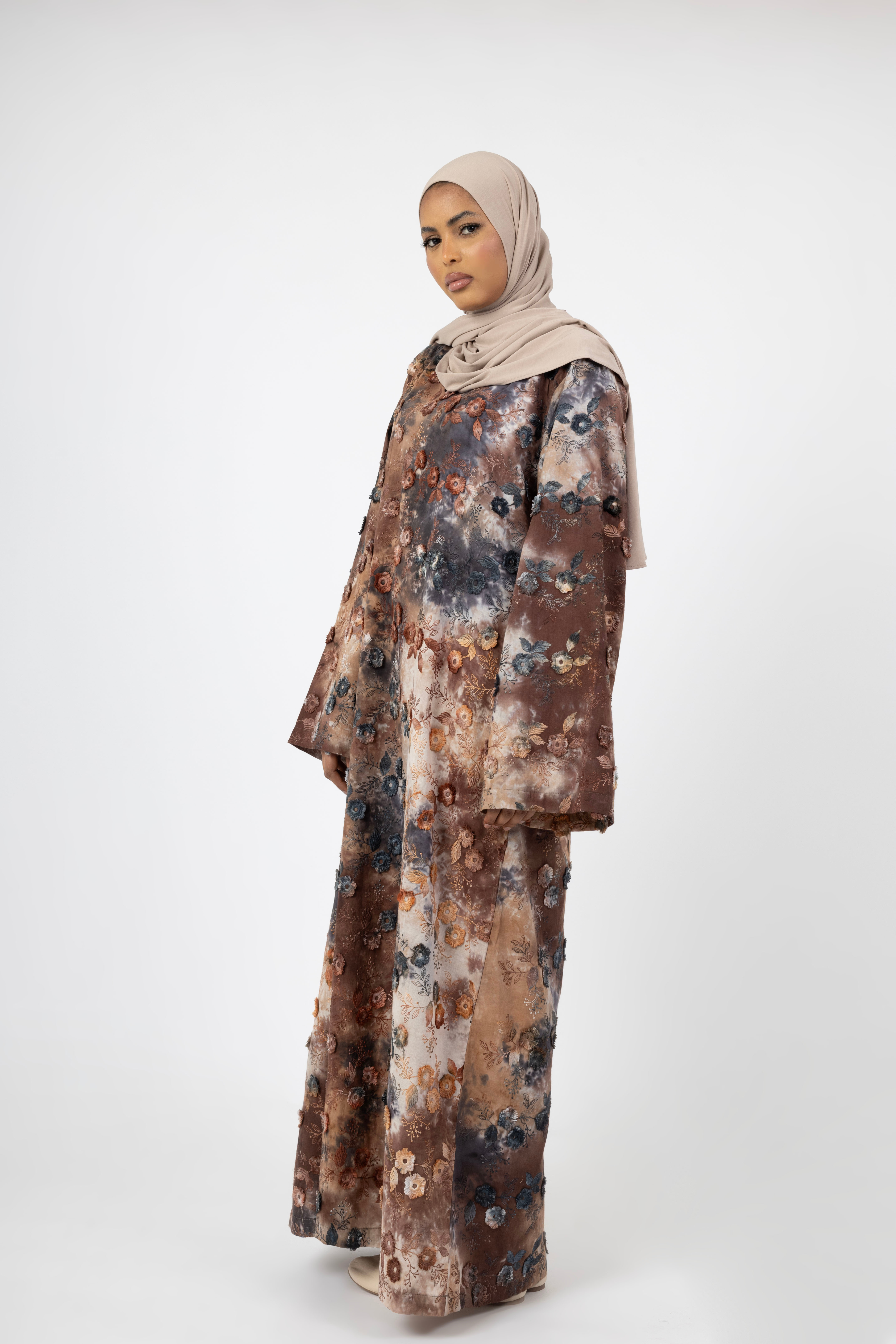 Bloom Aura 3D Dress - Fumo Taupe