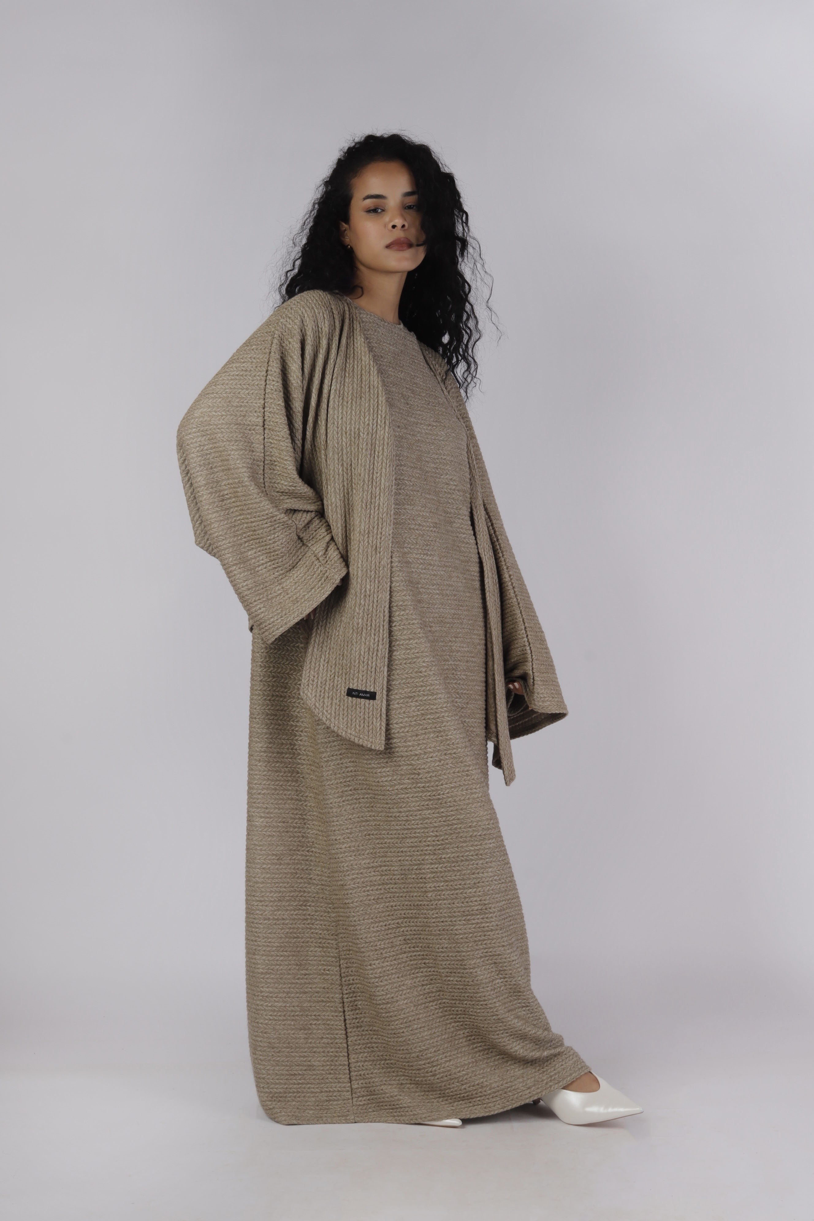 Abaya Knitted - Desert