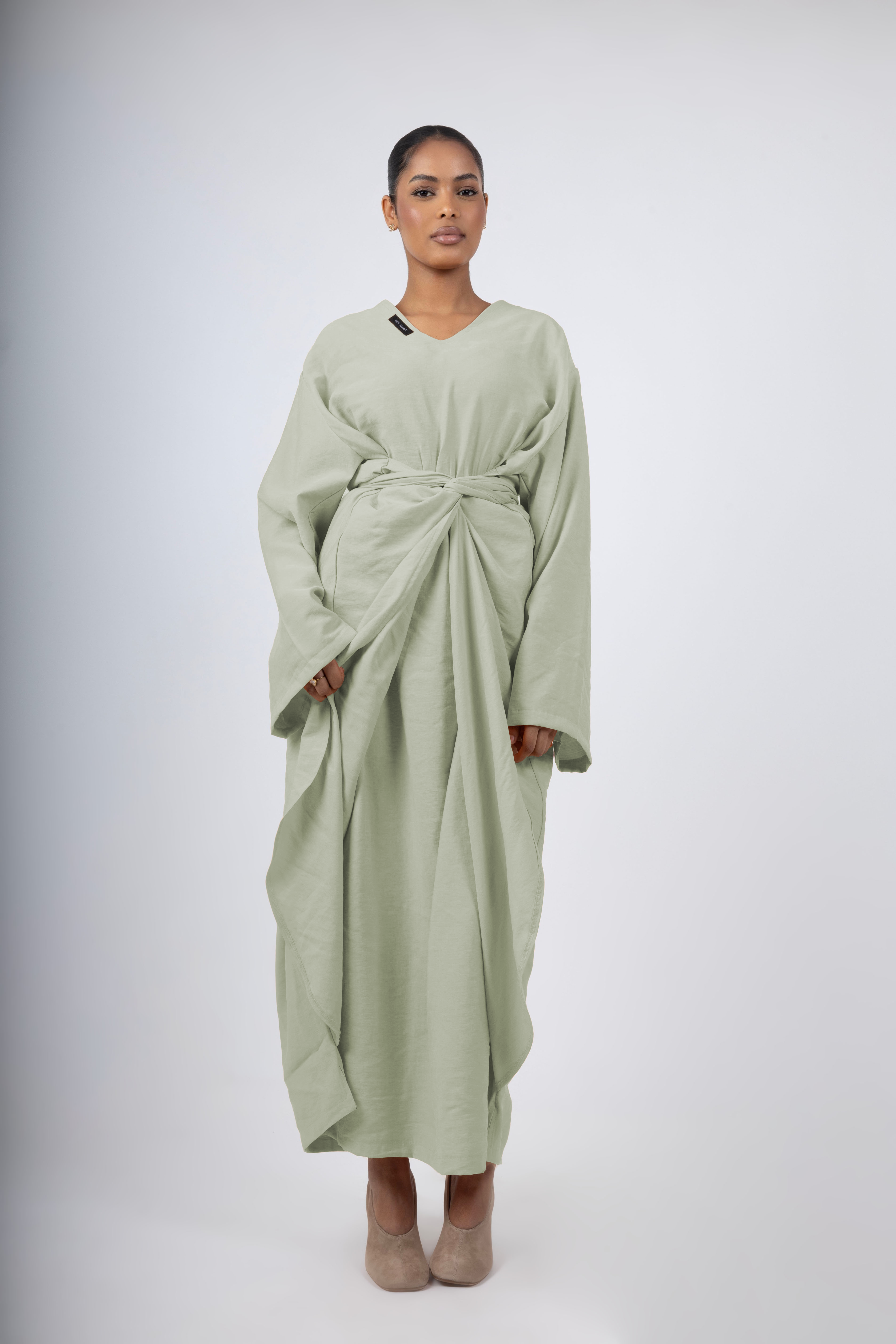 Twist Charm Abaya - Willow