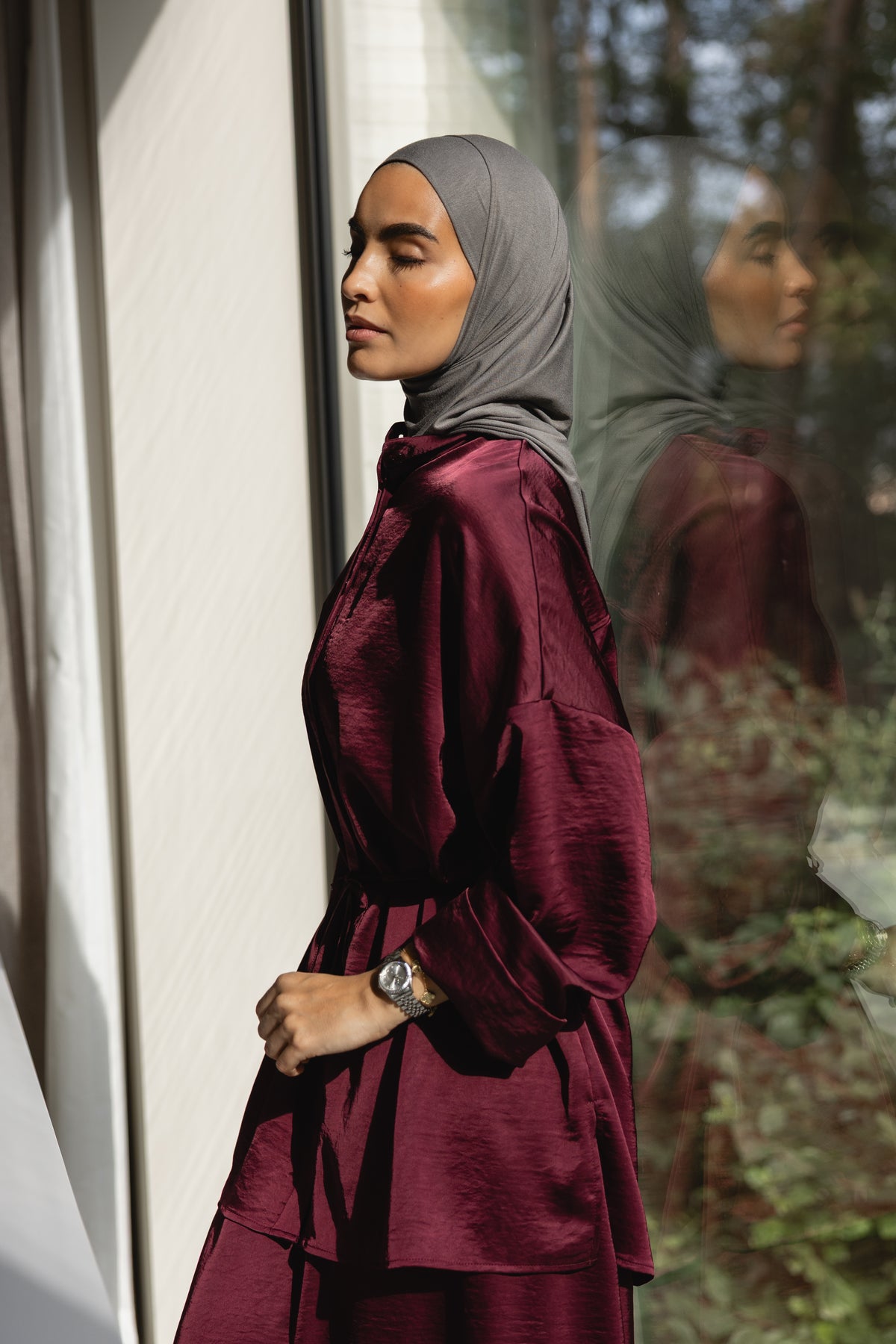Silky Flow Blouse - Bordeaux