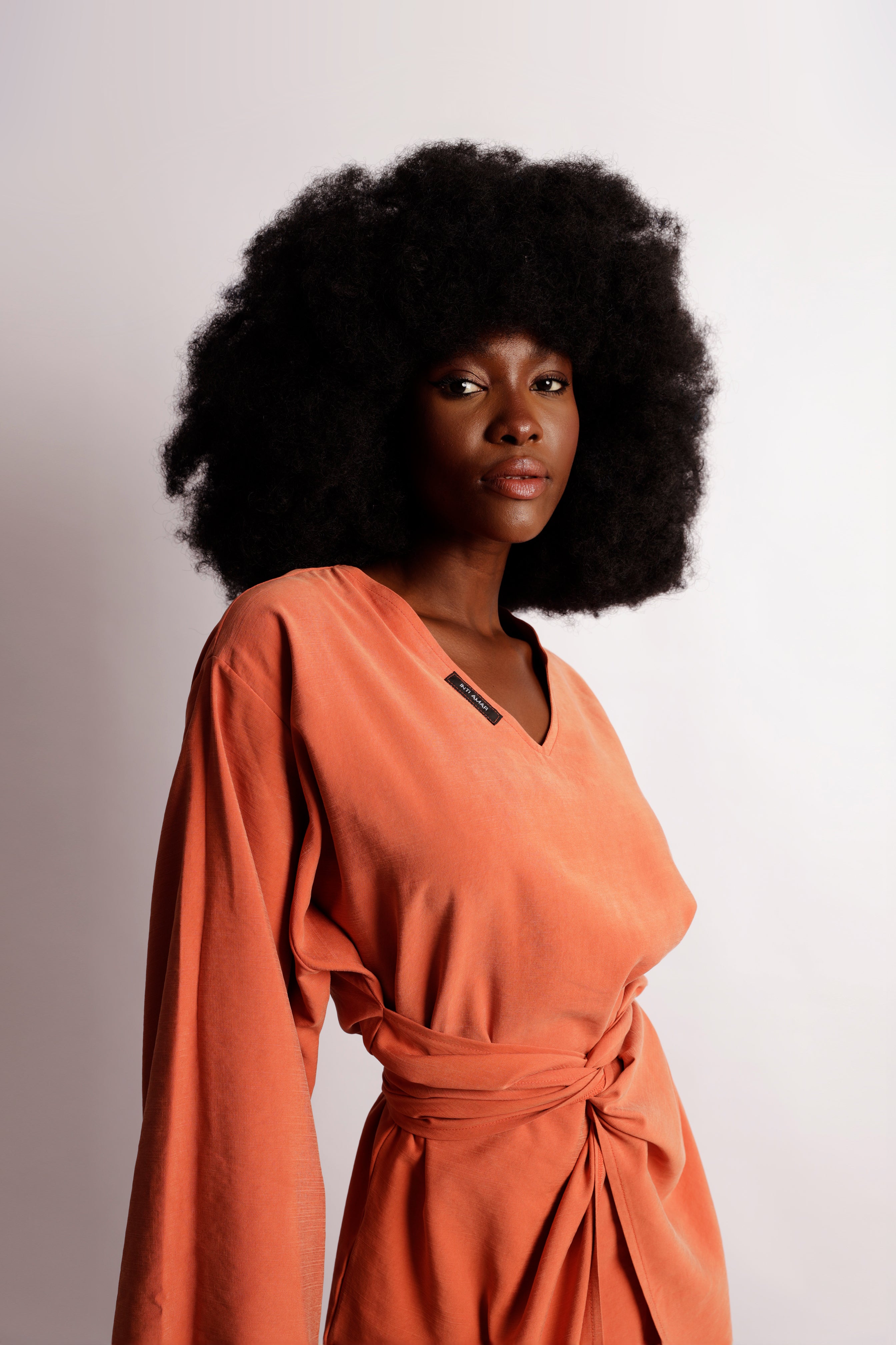 Twist Charm Abaya - Orange