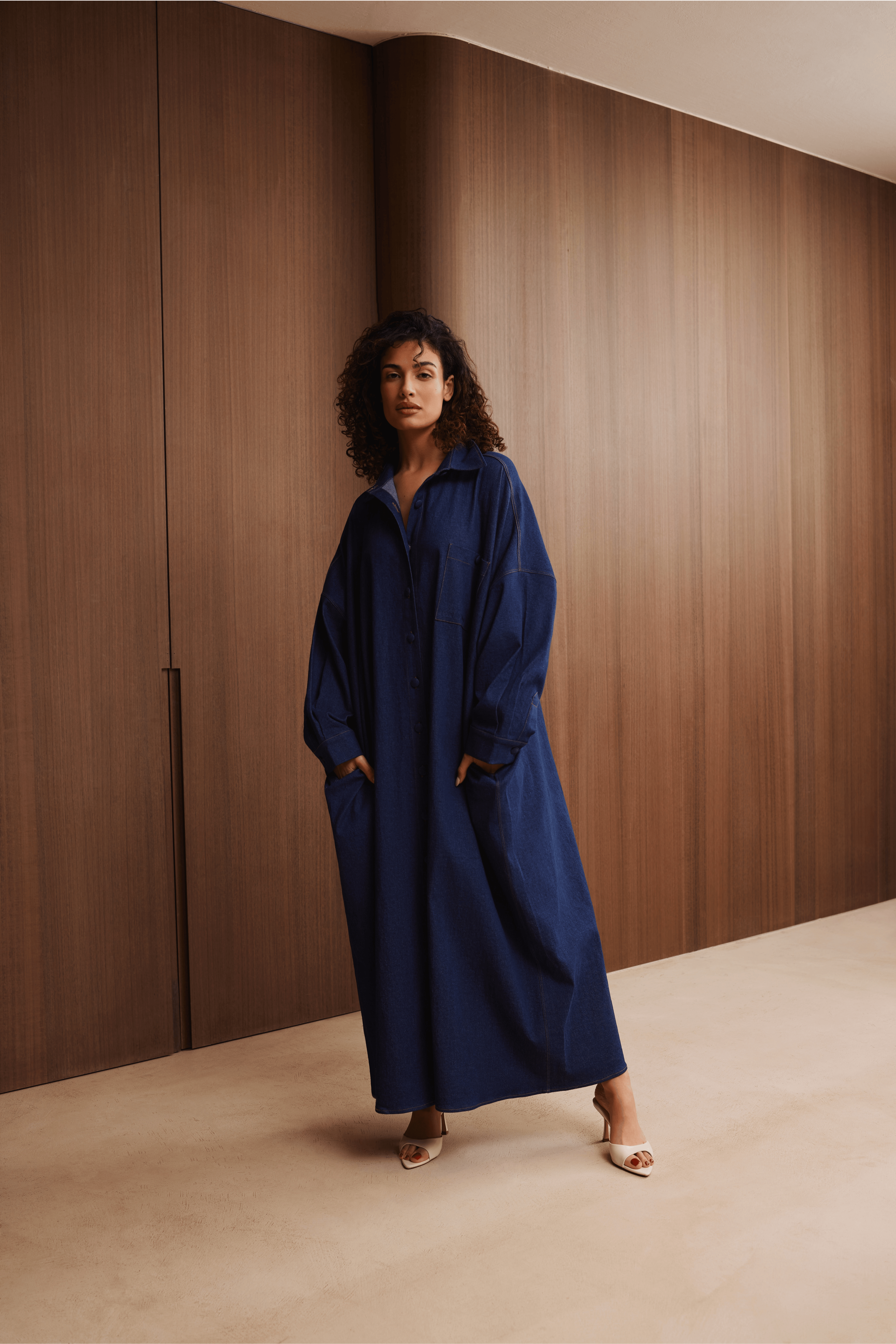 Denim Maxi Dress - Dark Blue