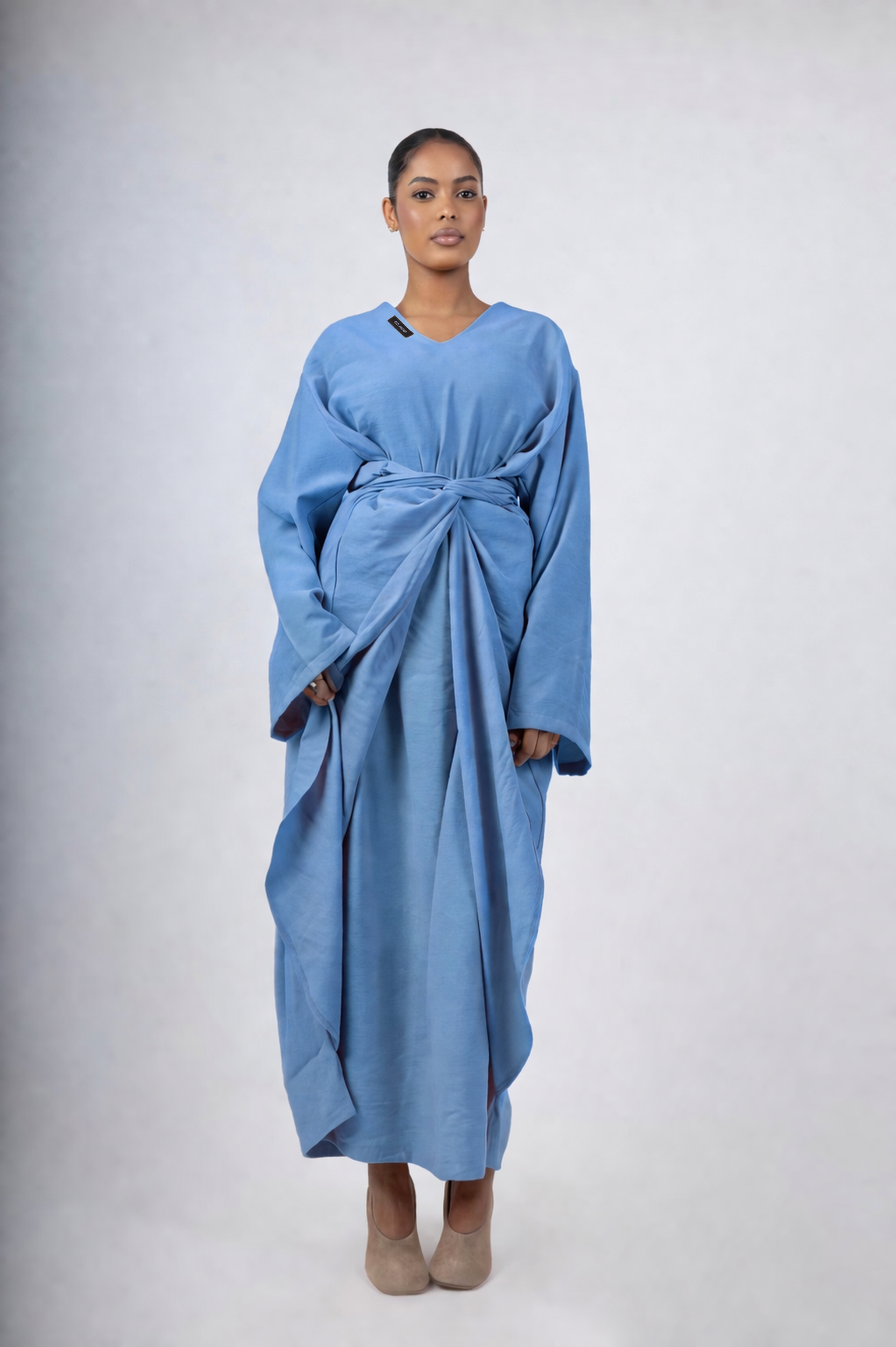 Twist Charm Abaya - Azure