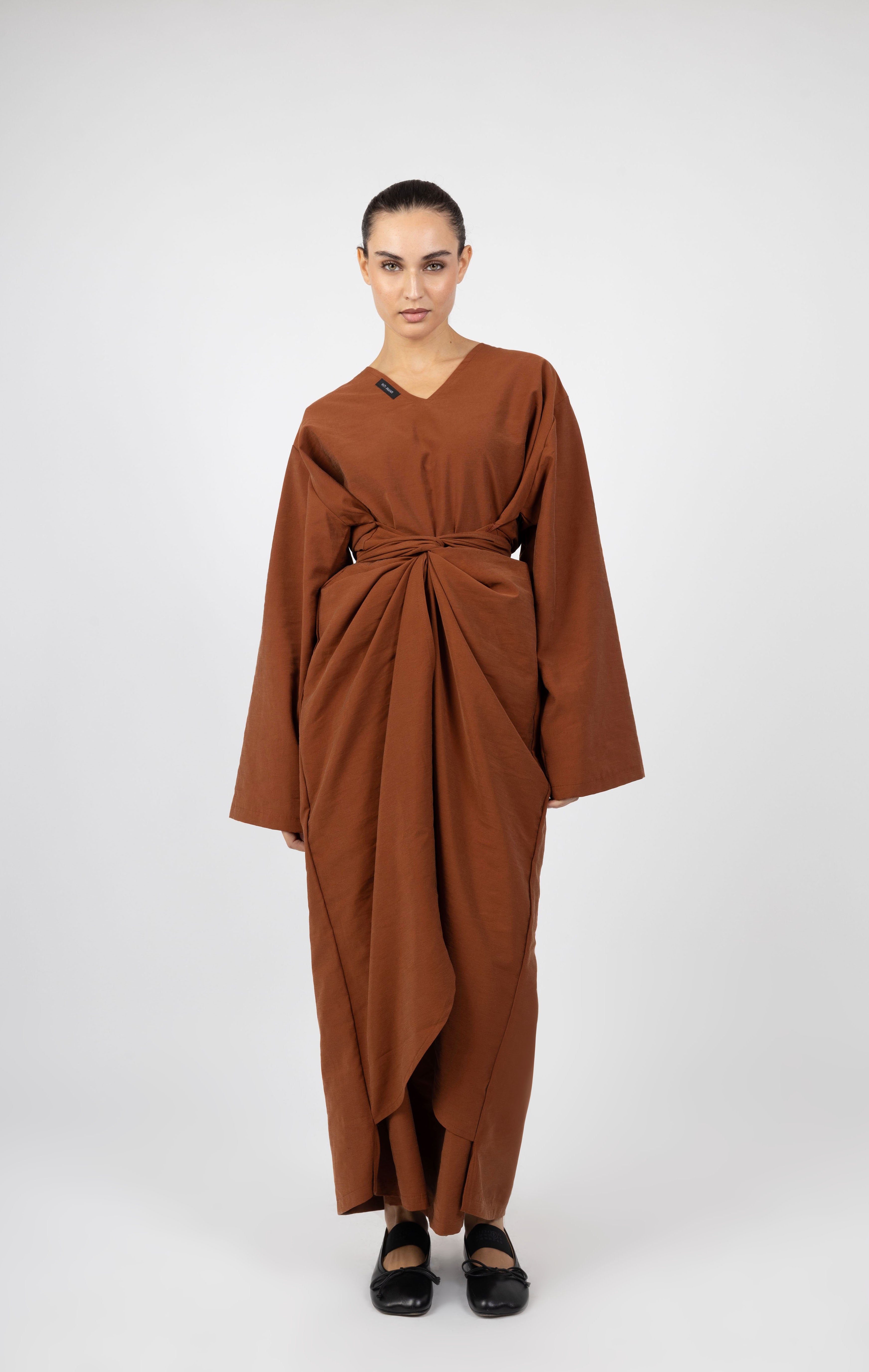 Twist Charm Abaya - Cobre