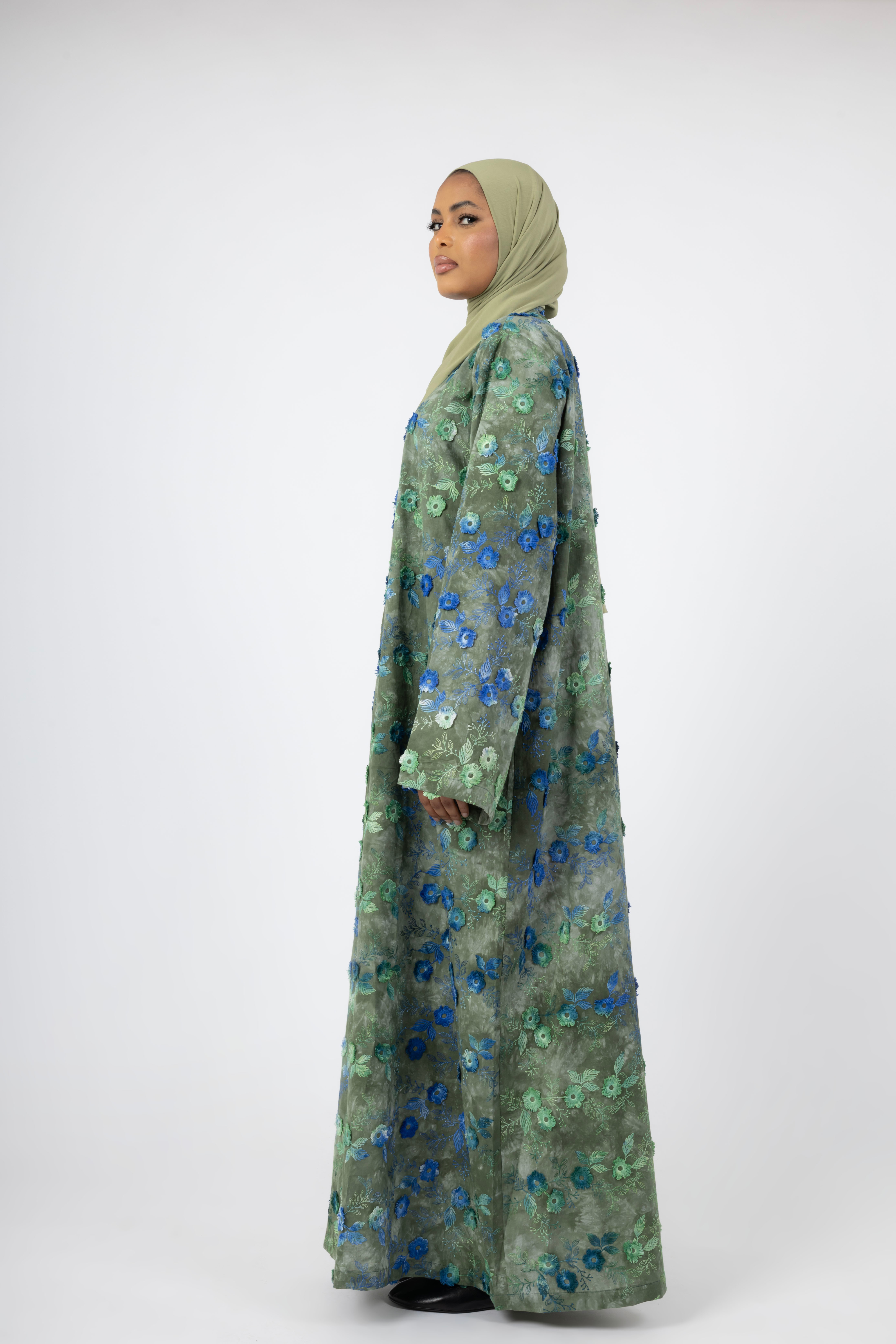 Bloom Aura 3D Dress - Verde Oceano