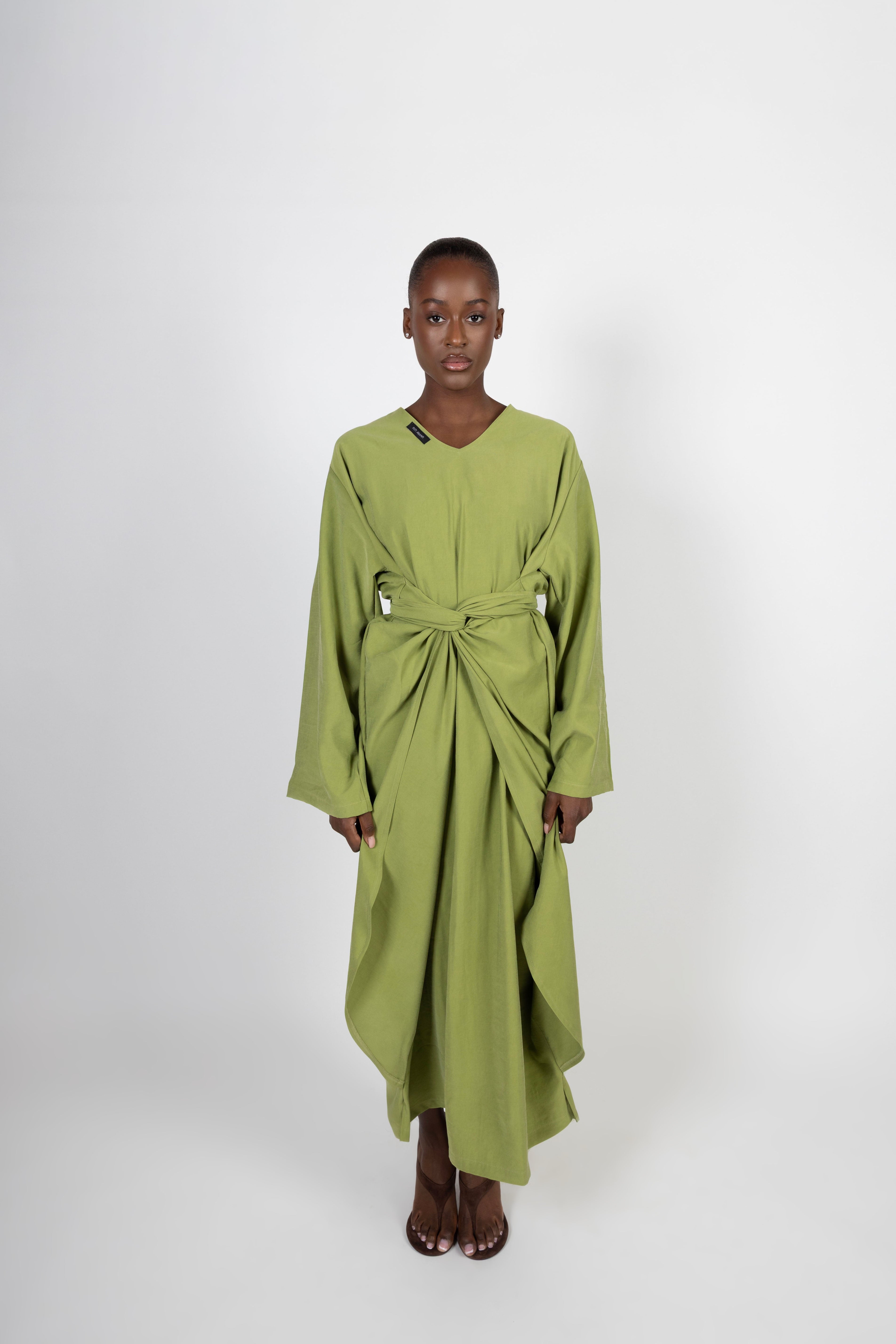 Twist Charm Abaya - Pistachio