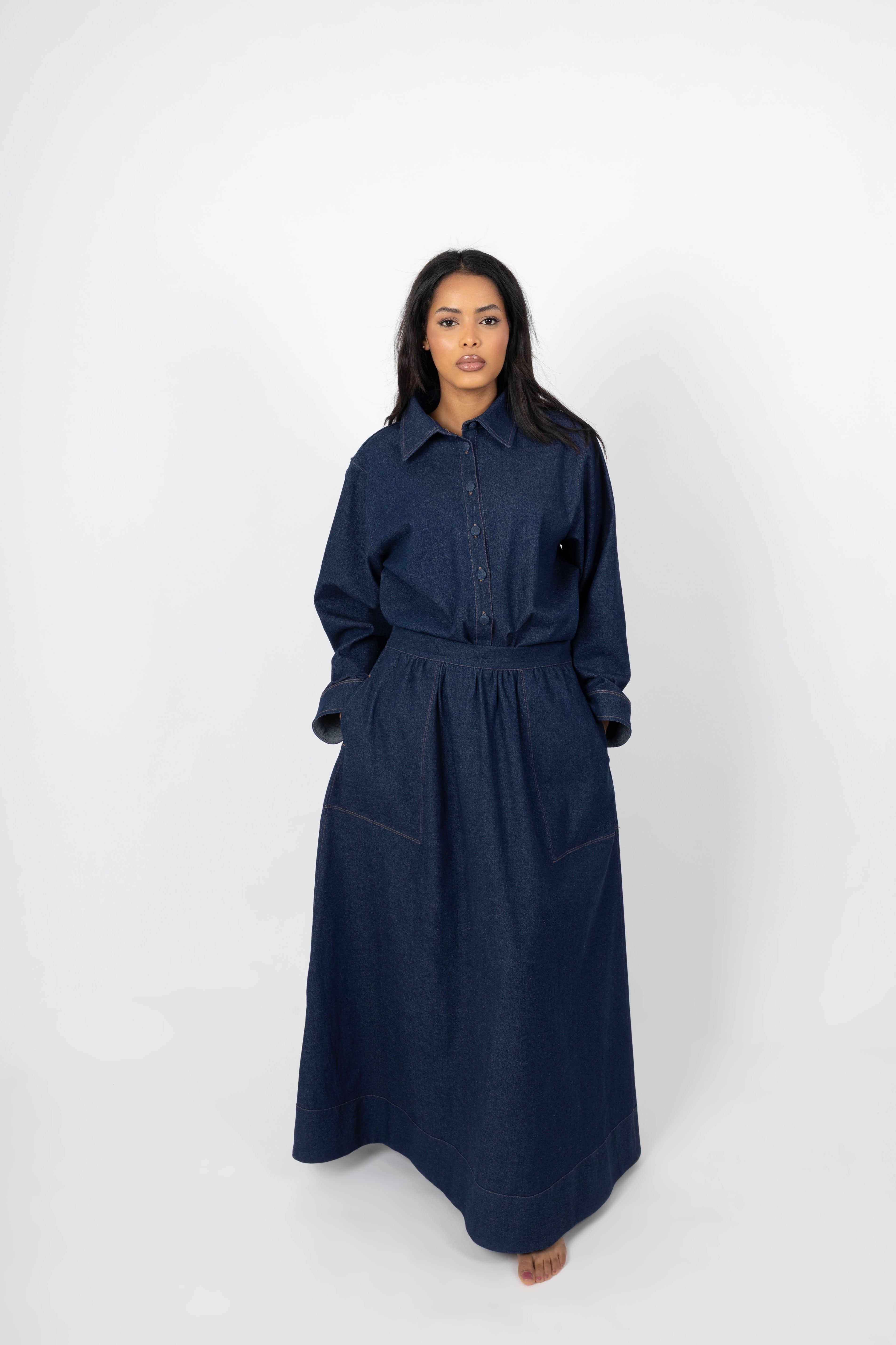 Denim Co ord Set - Dark Blue