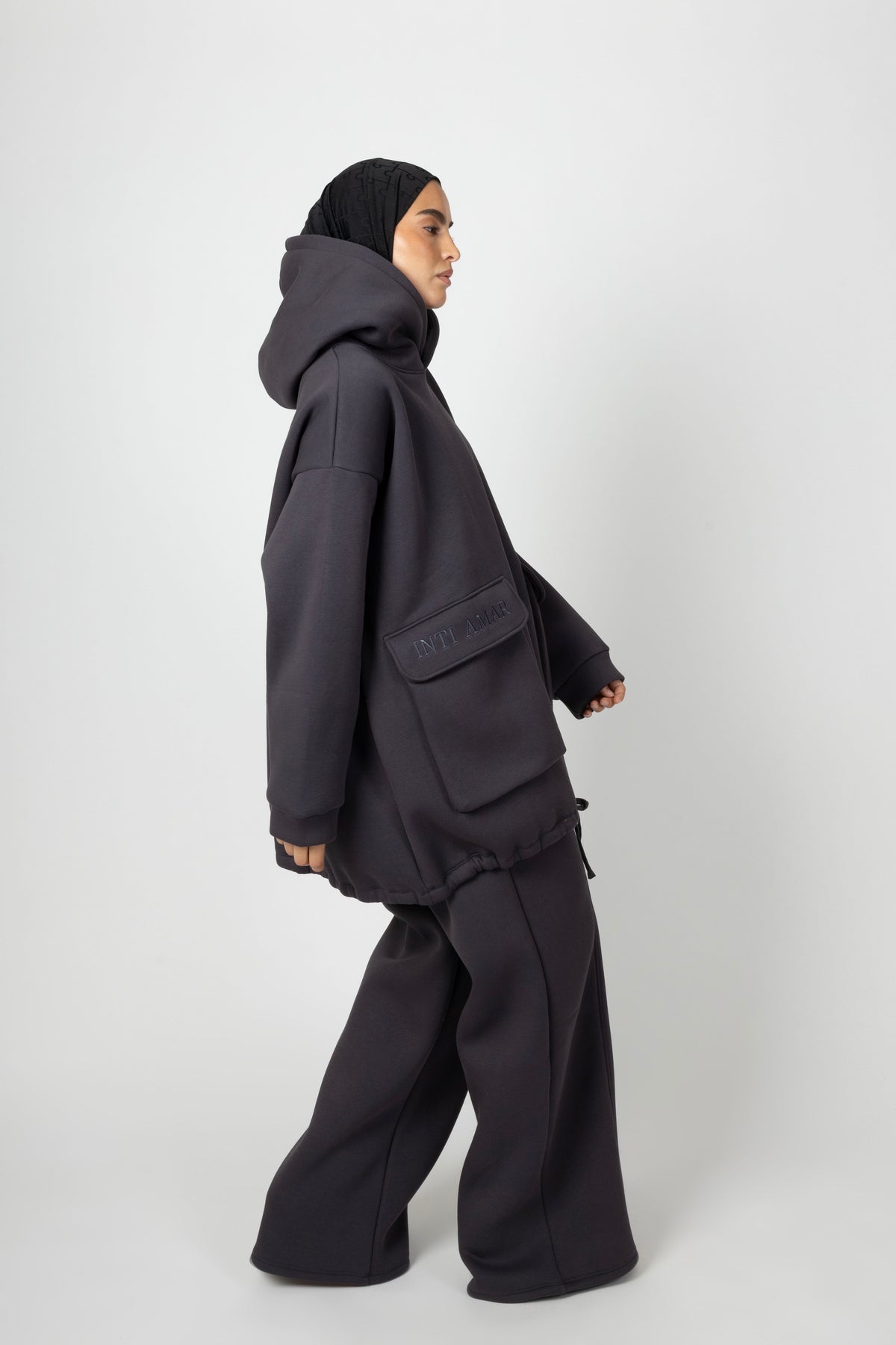 Soft Lounge Pocket Hoodie - Charcoal