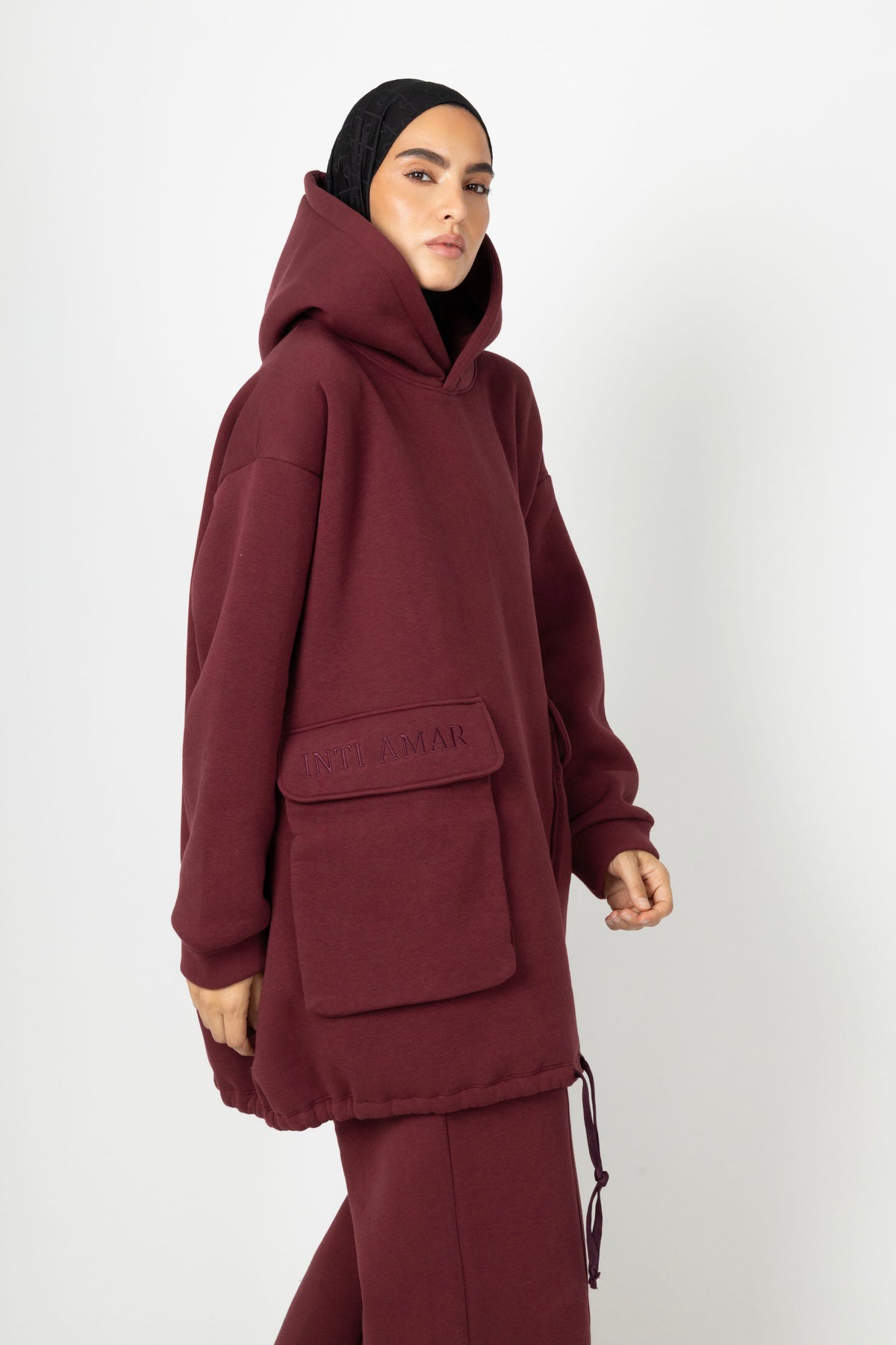 Soft Lounge Pocket Hoodie - Bordeaux
