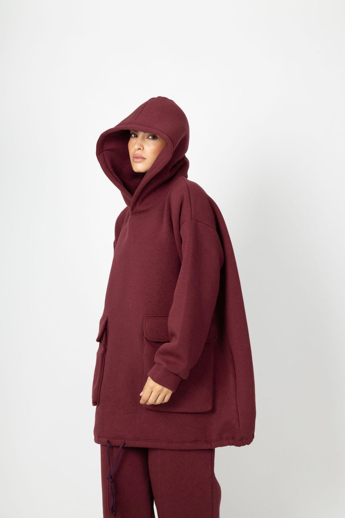 Soft Lounge Pocket Hoodie - Bordeaux