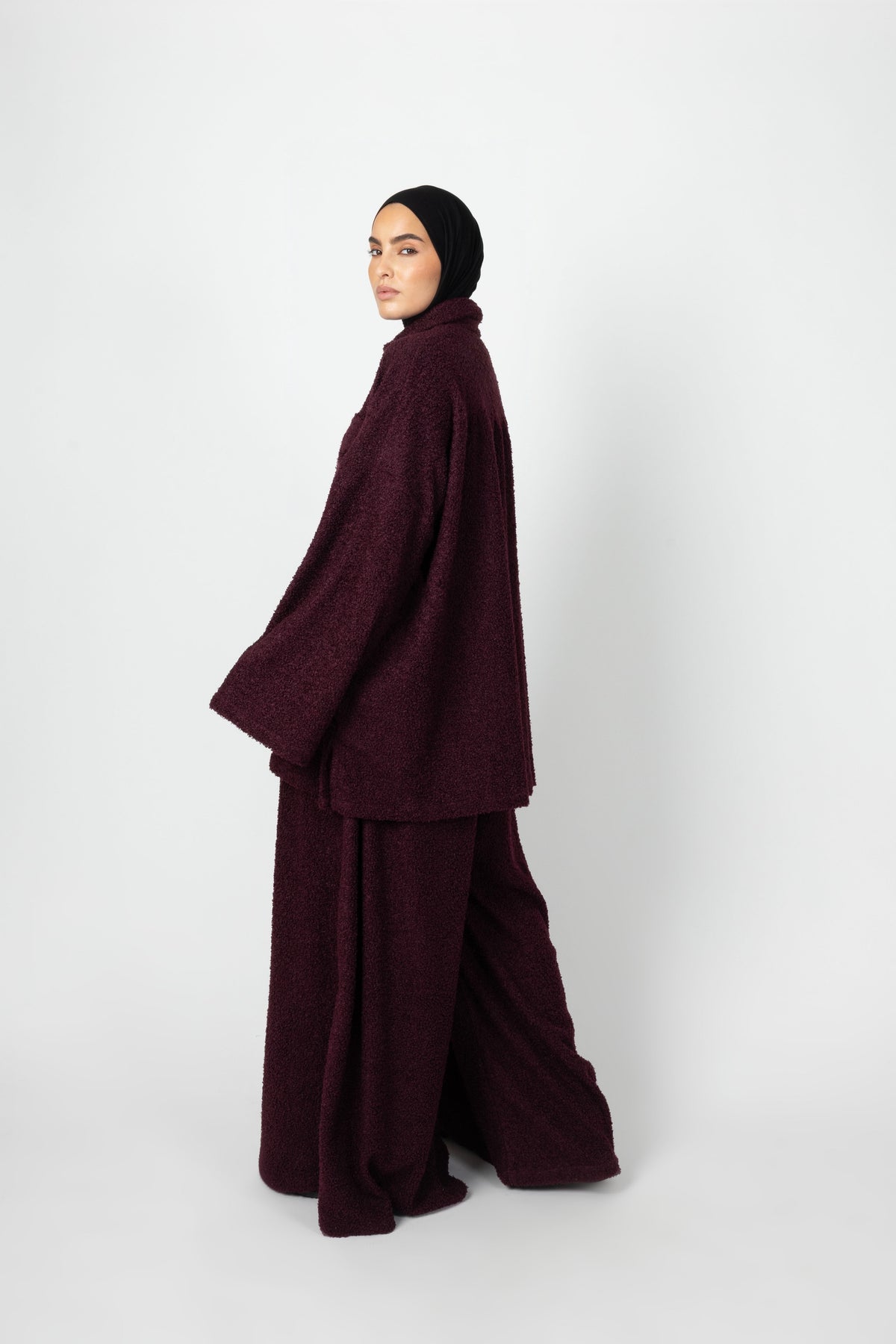 Wide Teddy Twinset - Bordeaux