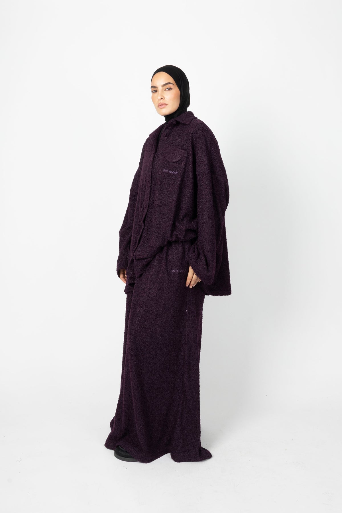 Wide Teddy Twinset - Deep Plum
