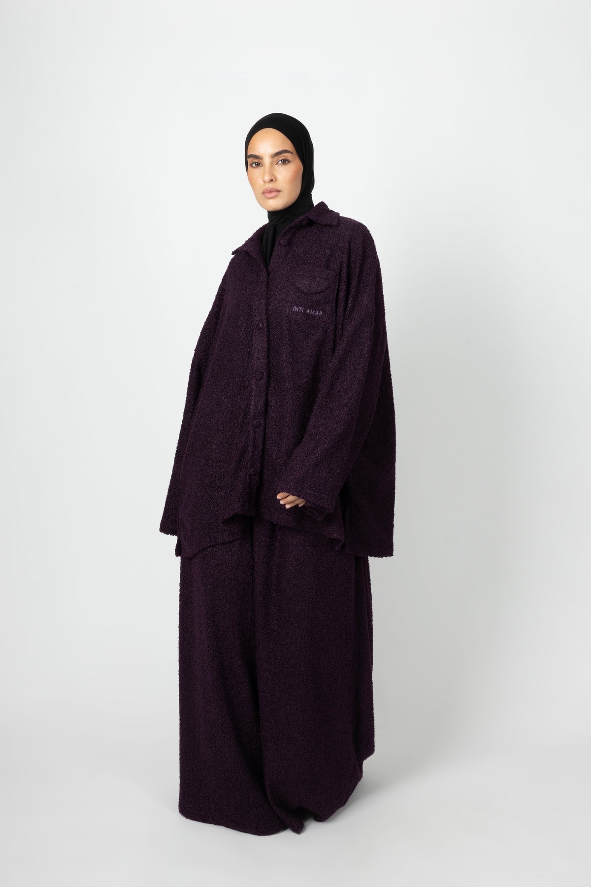 Wide Teddy Twinset - Deep Plum