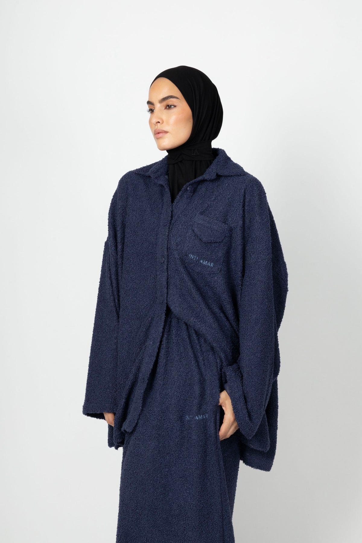 Wide Teddy Twinset - Dusty Navy