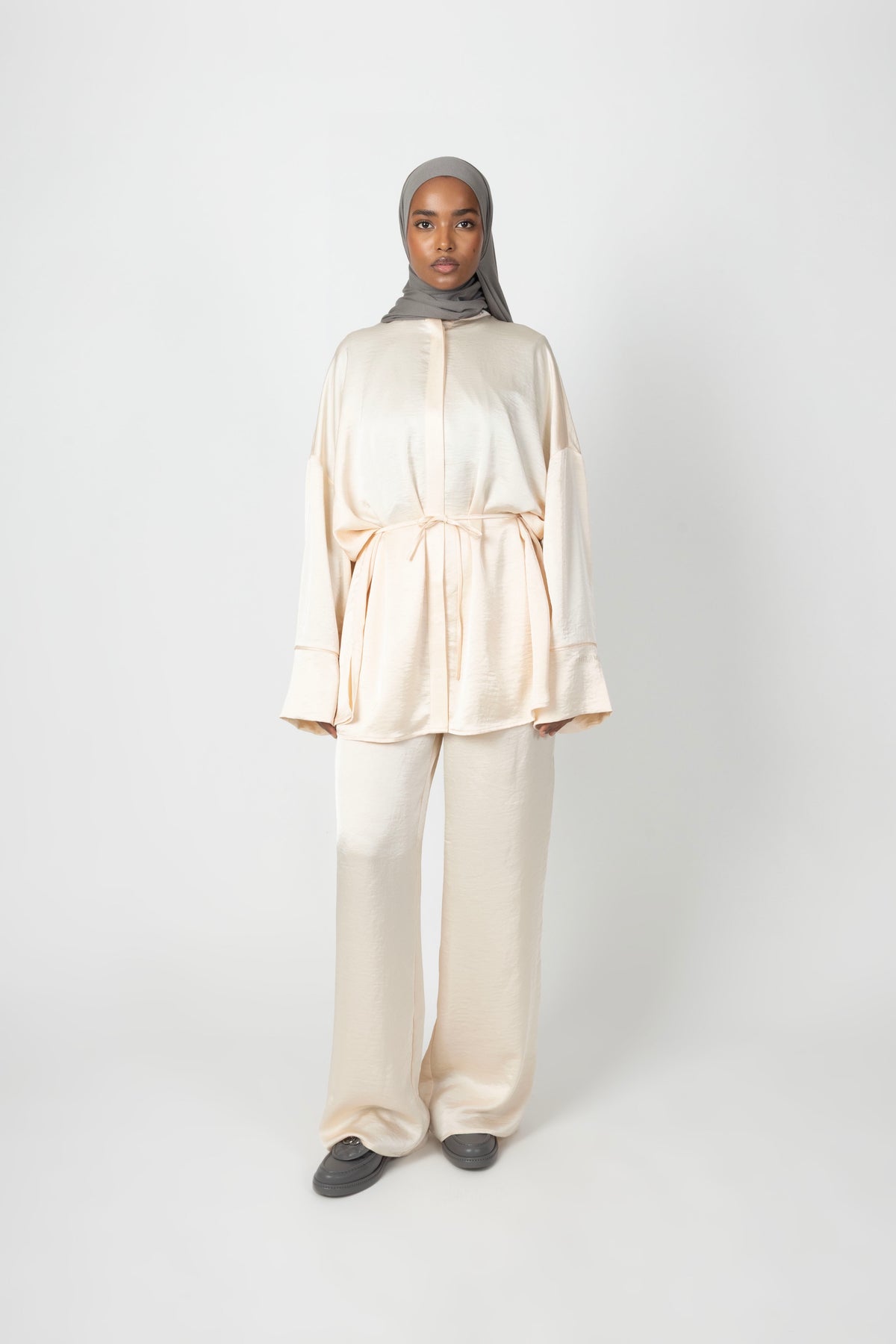 Silky Flow Pants - Pearl