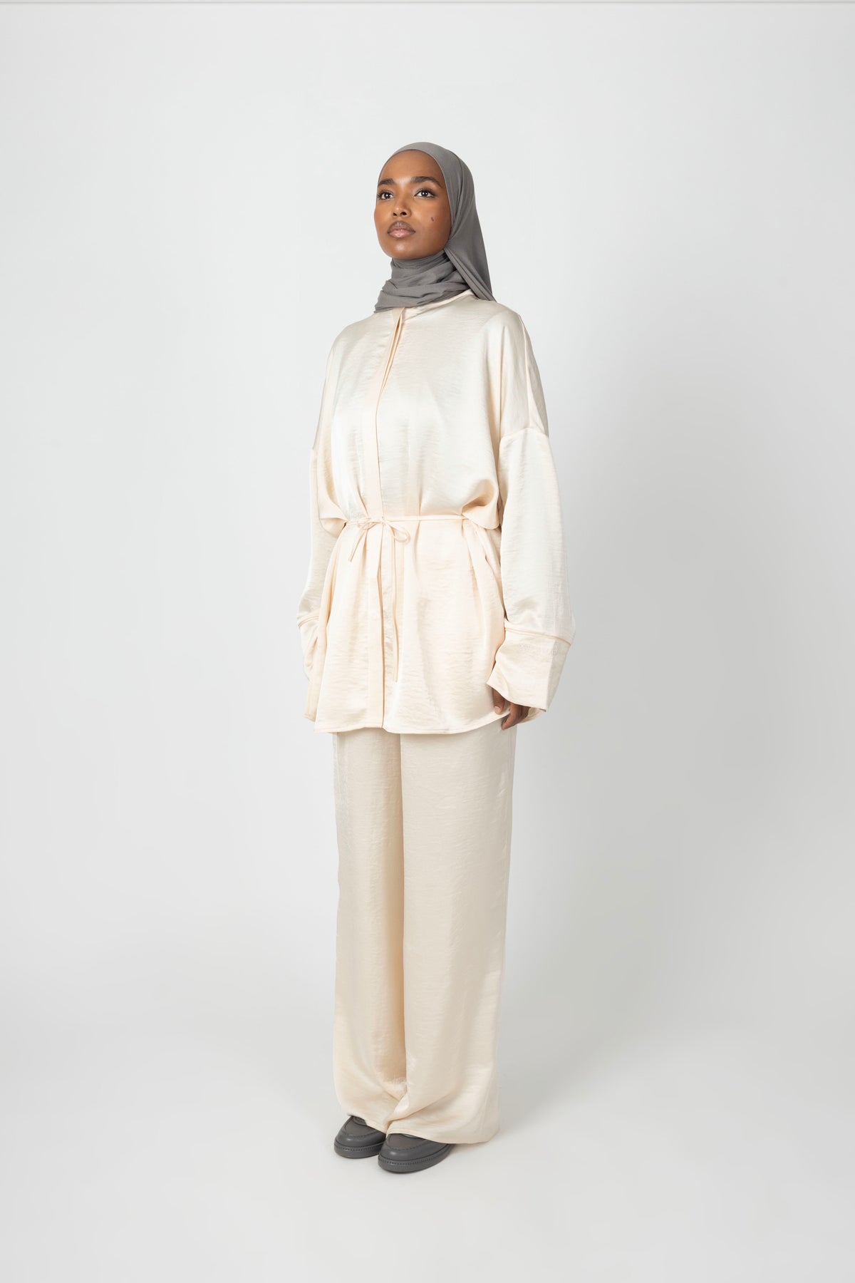 Silky Flow Pants - Pearl