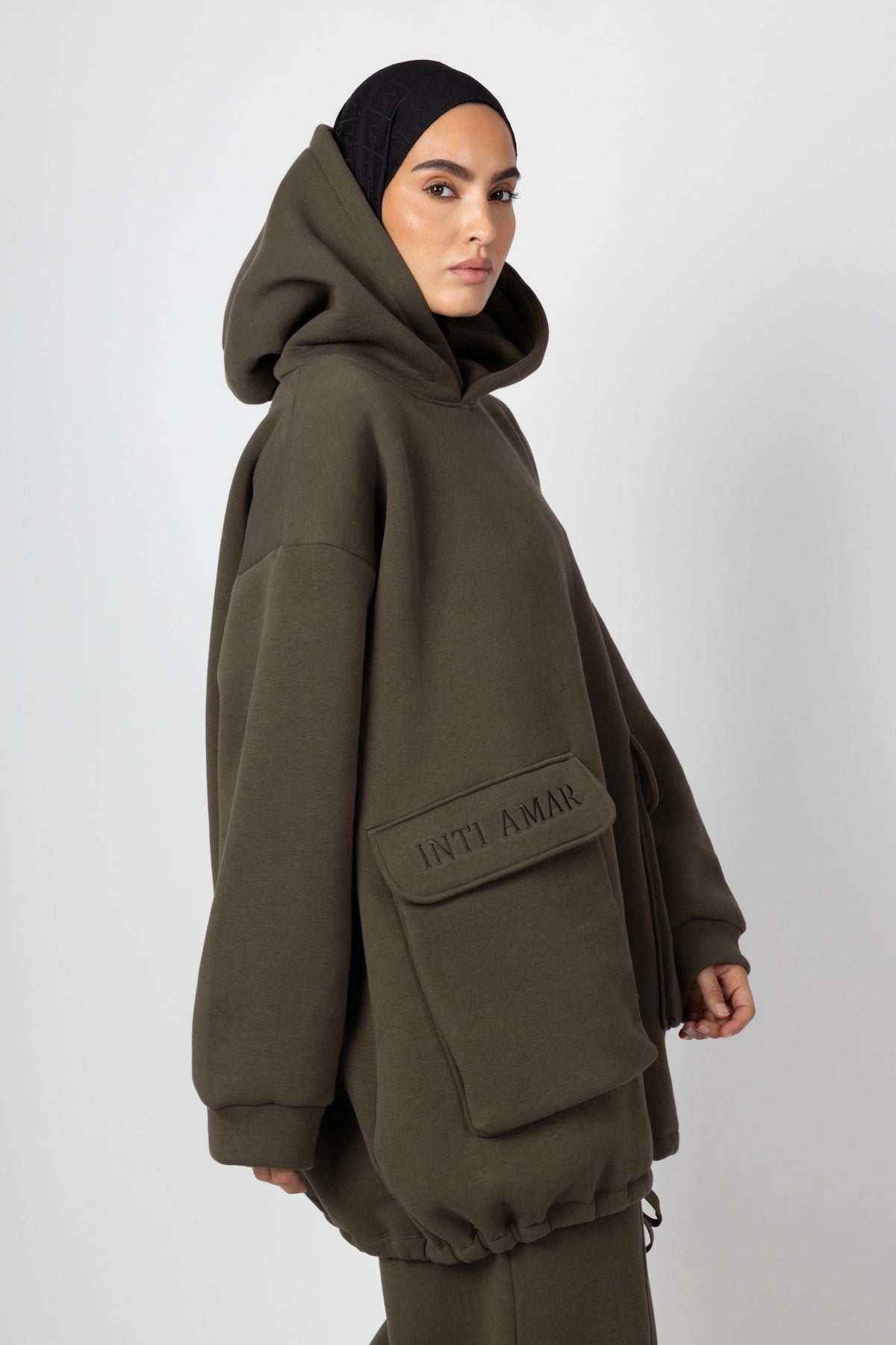Soft Lounge Pocket Hoodie - Olive