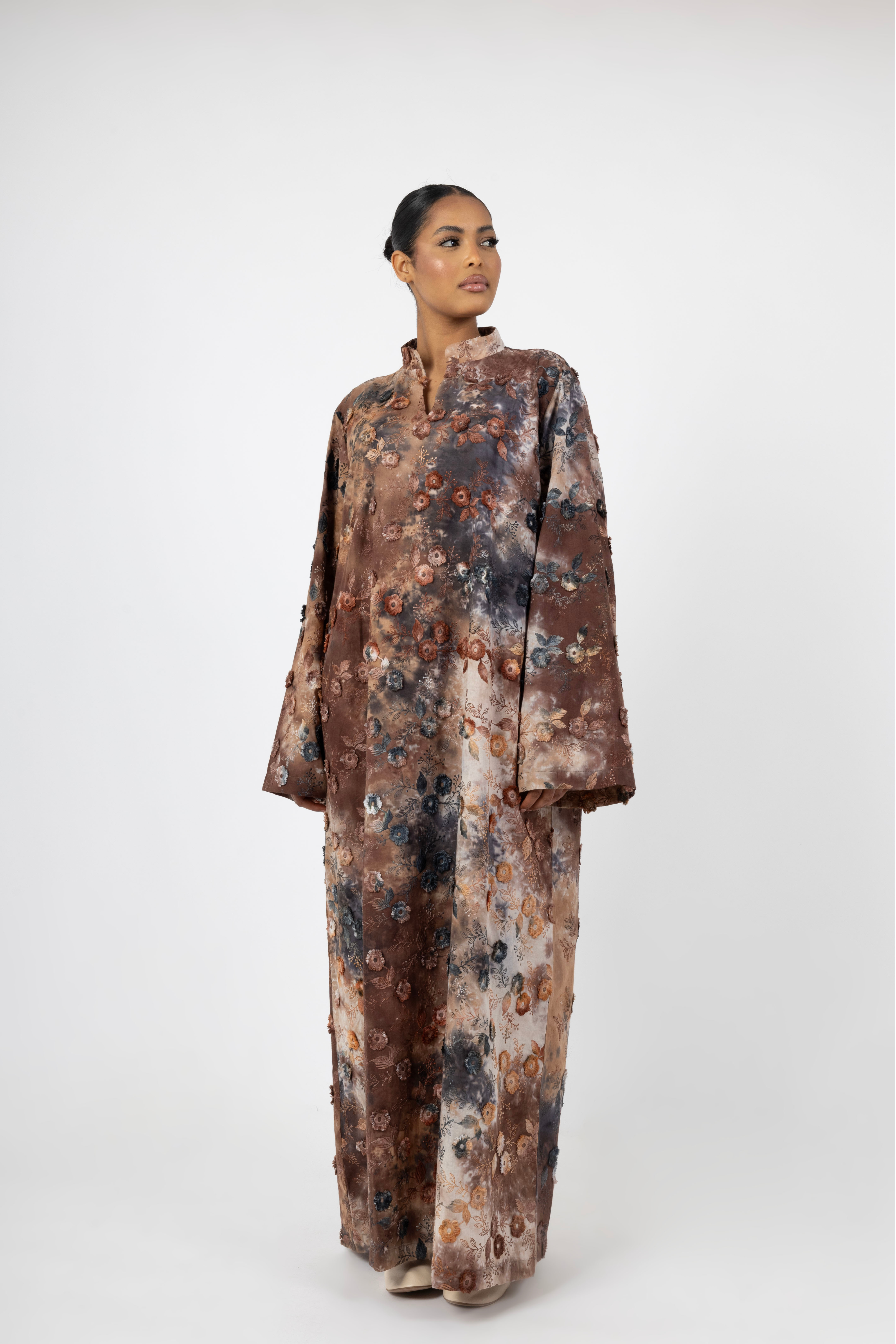 Bloom Aura 3D Dress - Fumo Taupe
