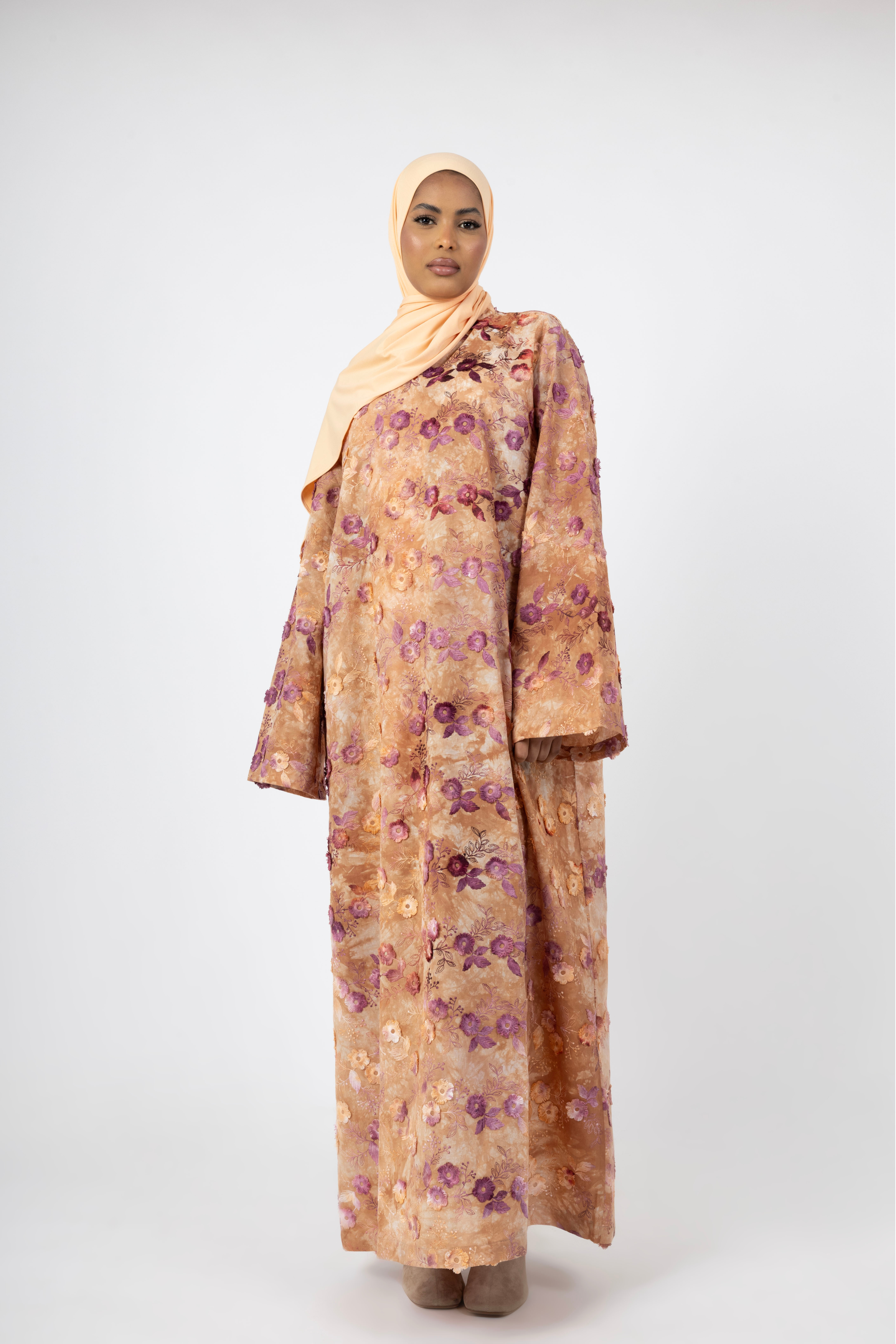 Bloom Aura 3D Dress - Miele Rose