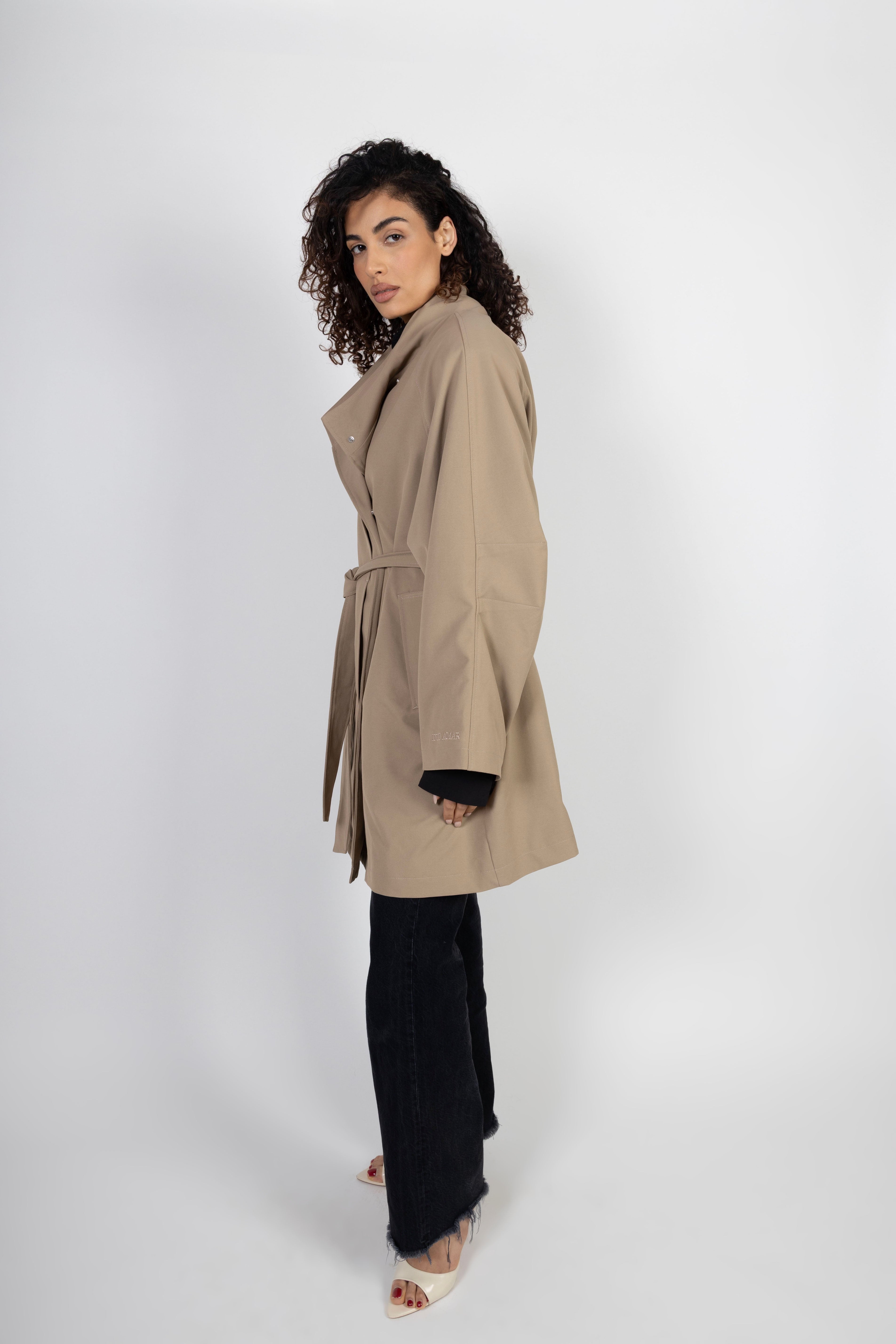 Oversized Midi Trenchcoat - Taupe