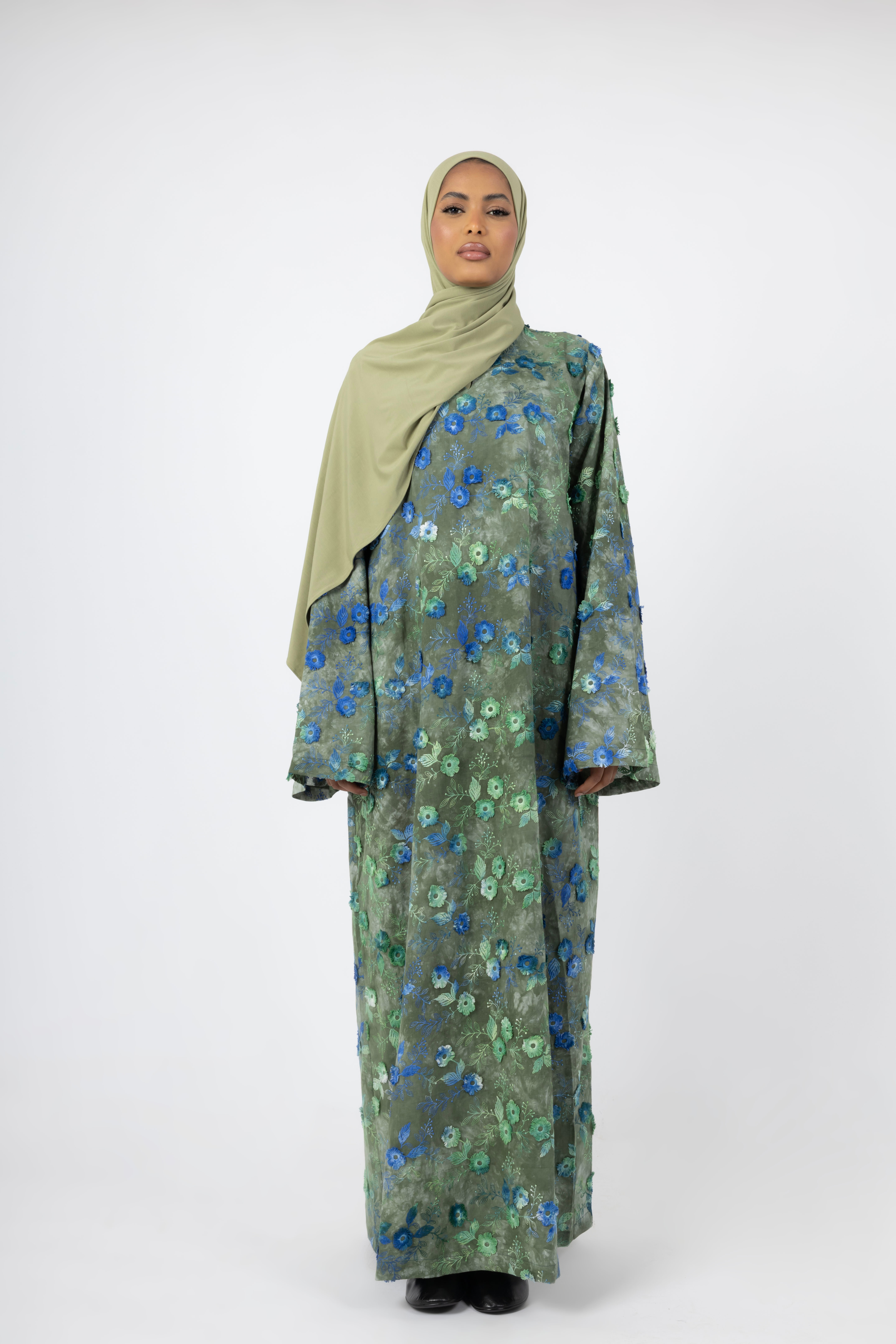 Bloom Aura 3D Dress - Verde Oceano