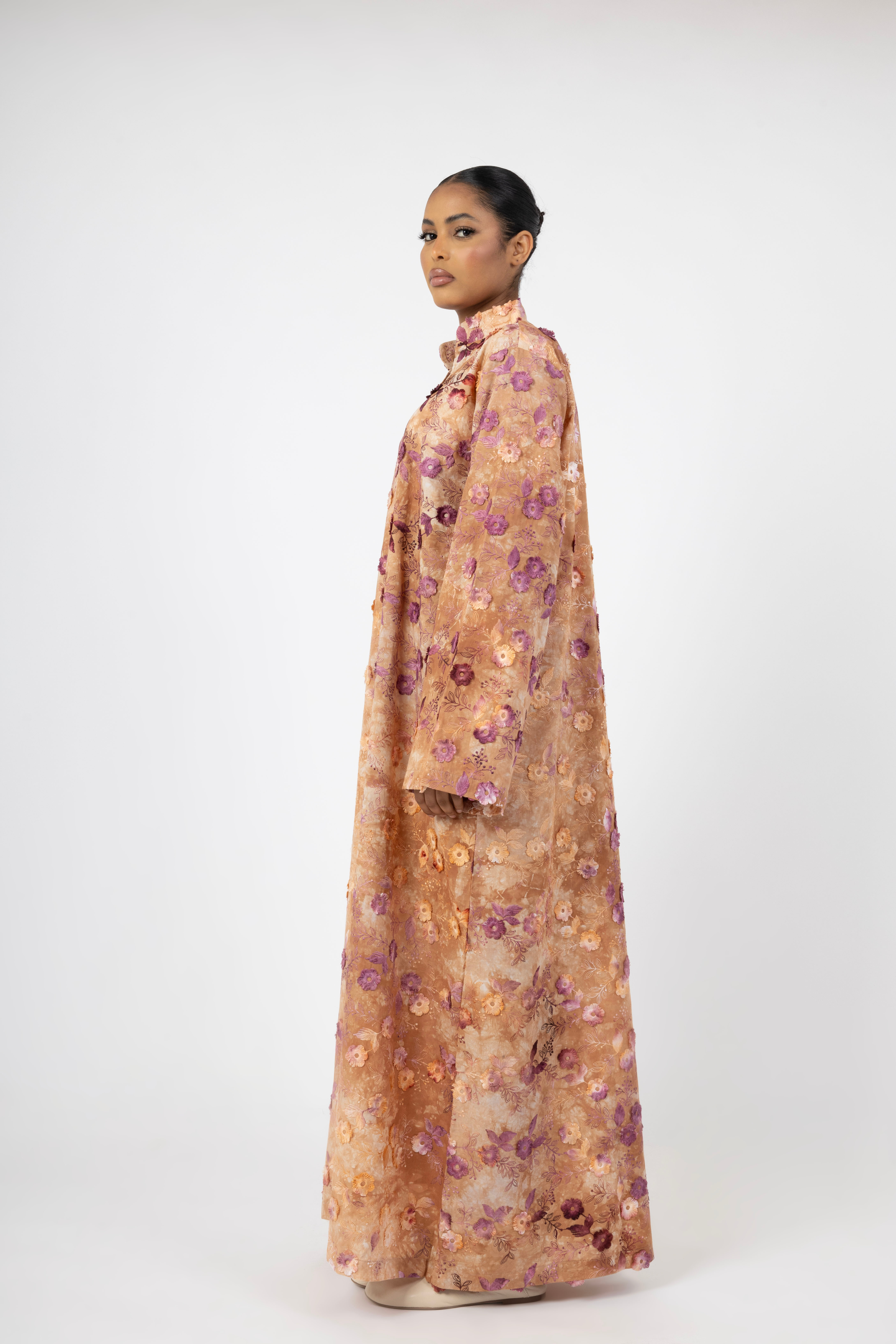 Bloom Aura 3D Dress - Miele Rose