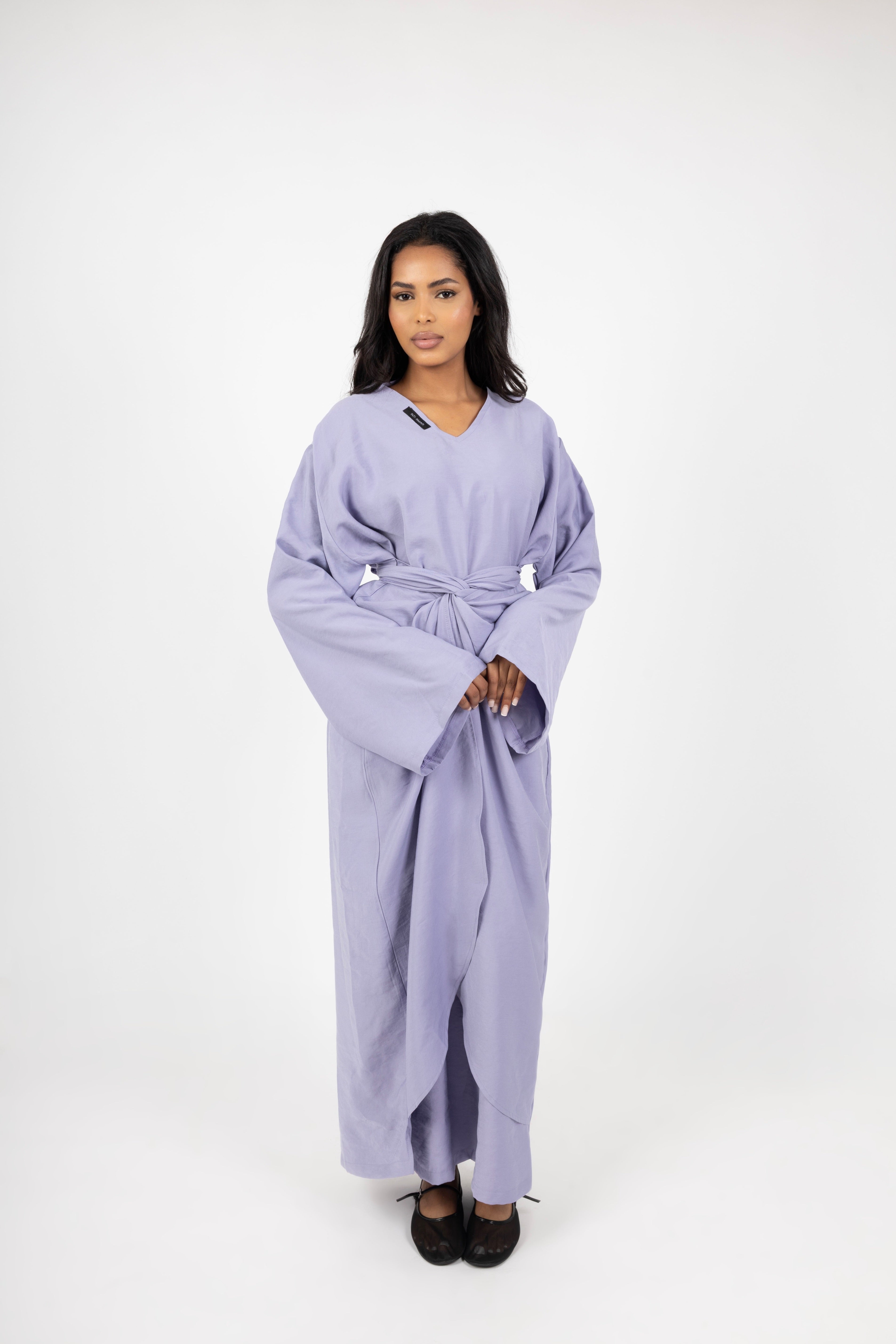 Twist Charm Abaya - Lavender