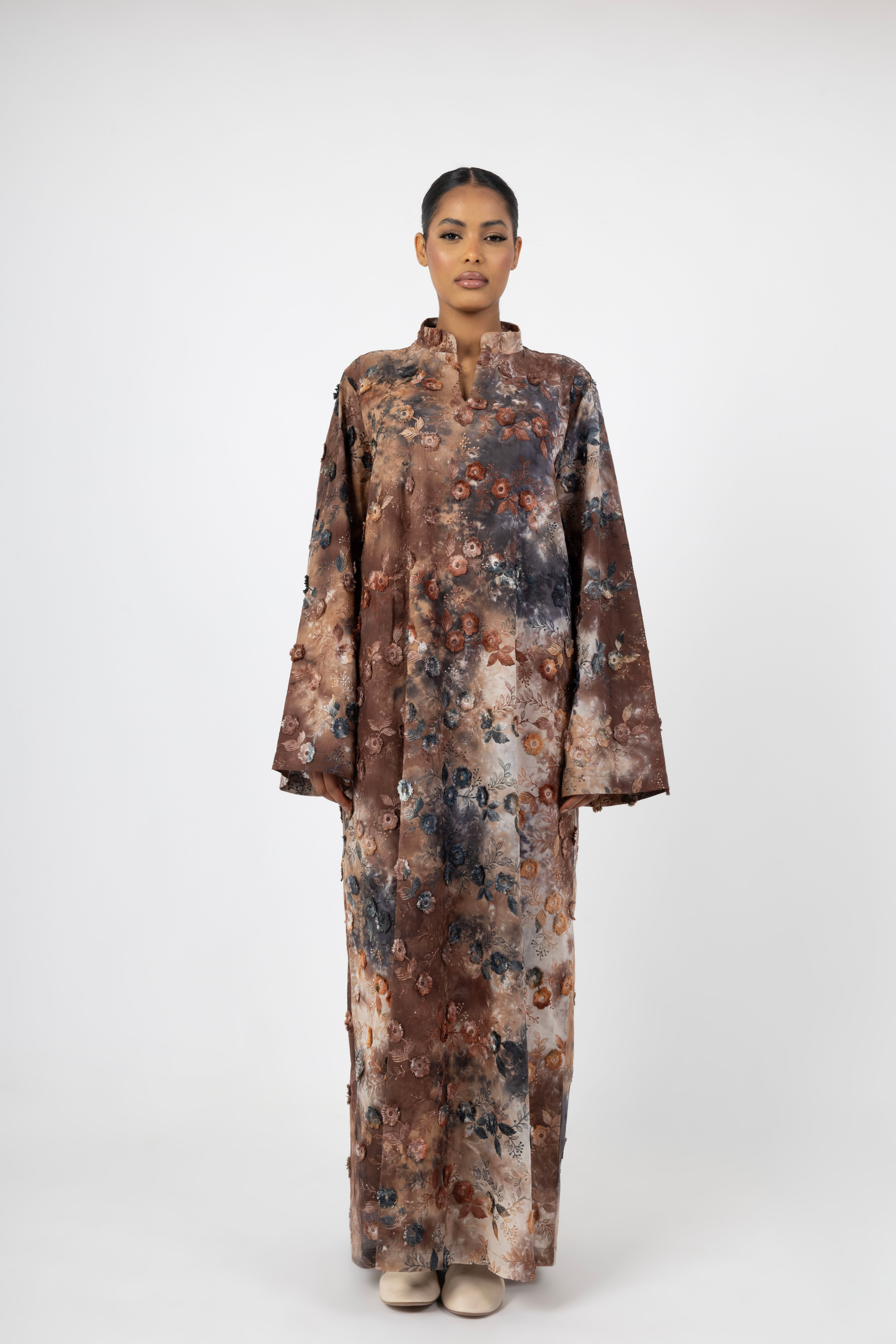 Bloom Aura 3D Dress - Fumo Taupe